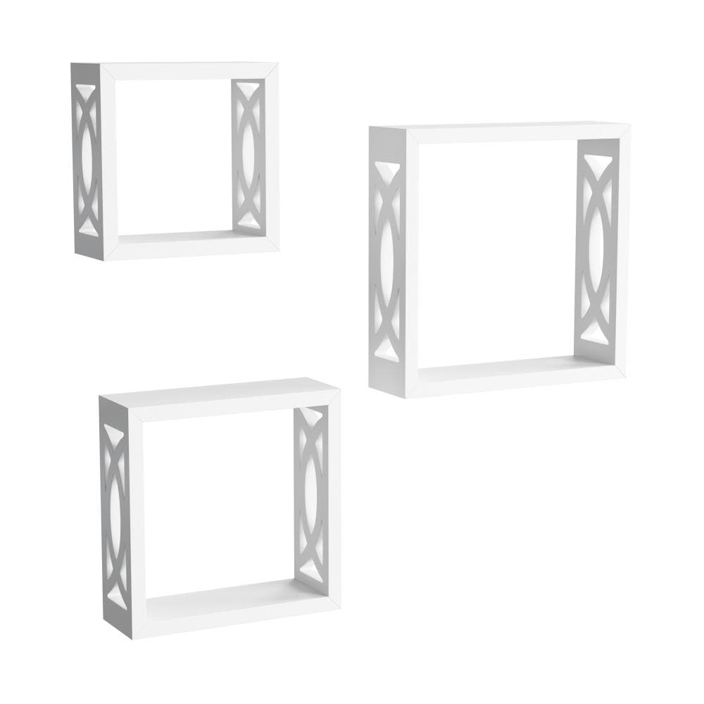 Hastings Home 12-in L X 12-in D X 12-in H White Wood Square Shelf Kit ...