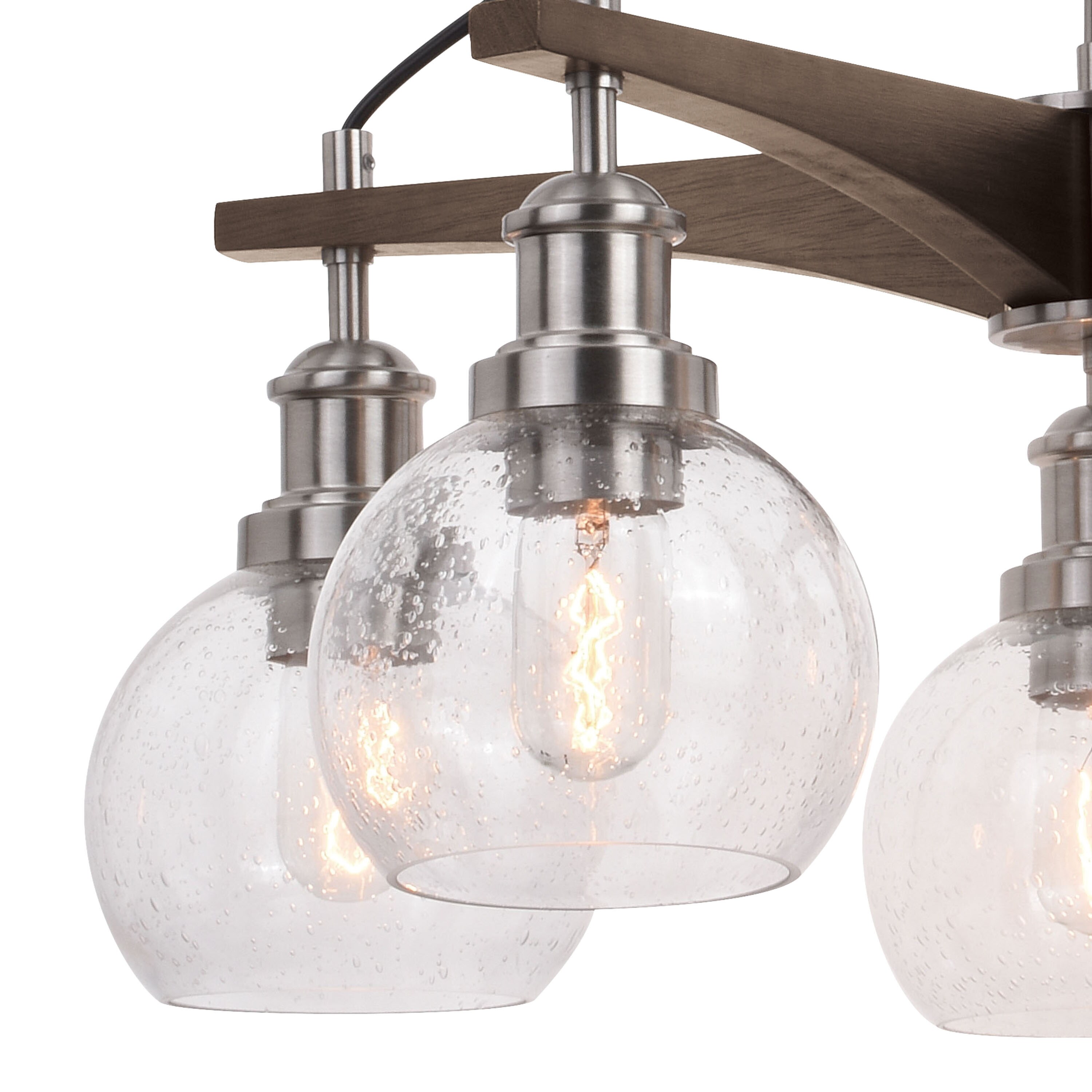 Satin Nickel 25'' Globe Chandelier with Dark Accents
