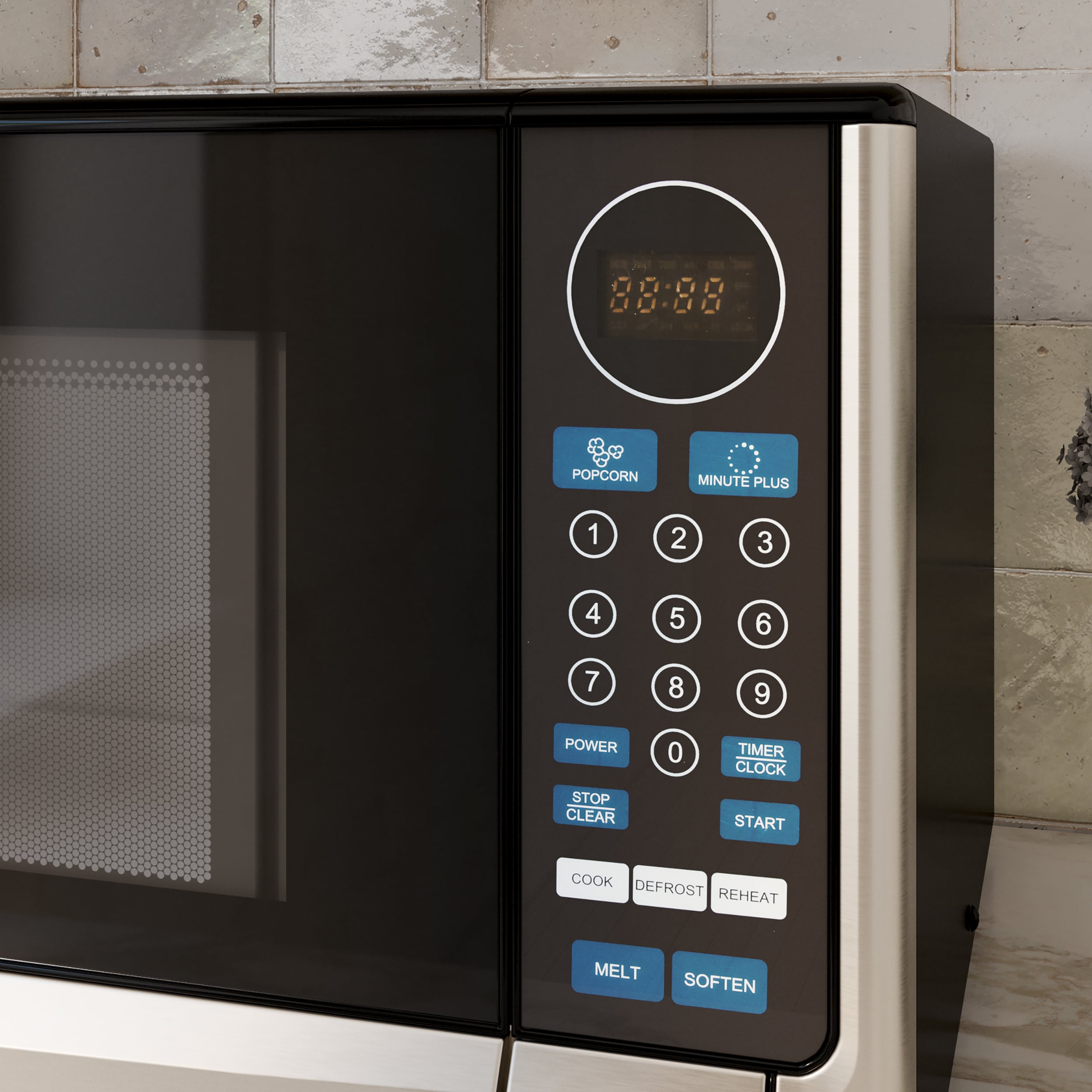 COMMERCIAL CHEF 1.4 Cubic Foot Microwave with 10 Power Levels, Small  Microwave with Push Button, 1100 Watt Microwave with Digital Control  Panels