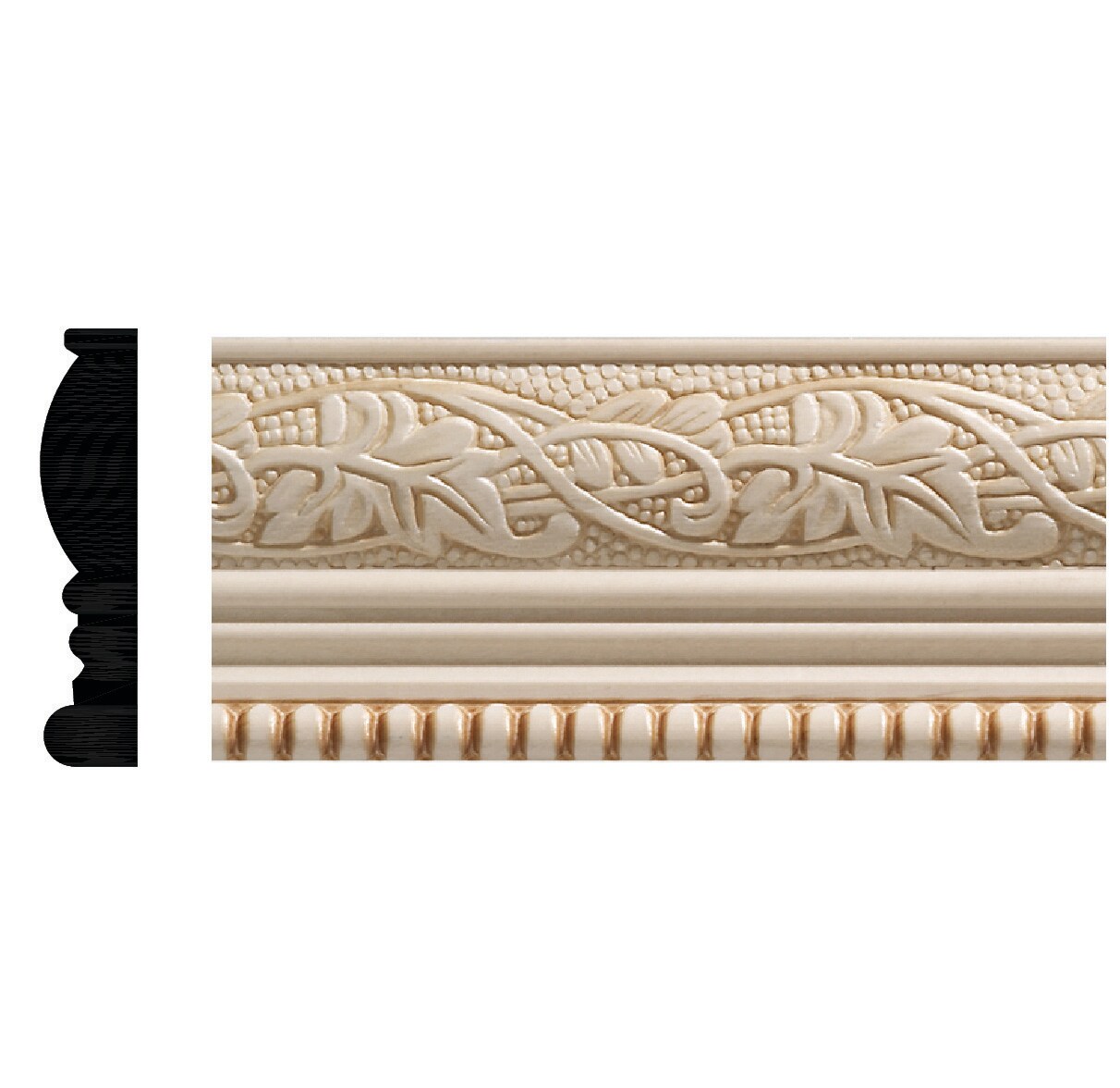 Ornamental Mouldings 2-1/4-in x 8-ft White Hardwood Unfinished Wood Chair Rail Moulding