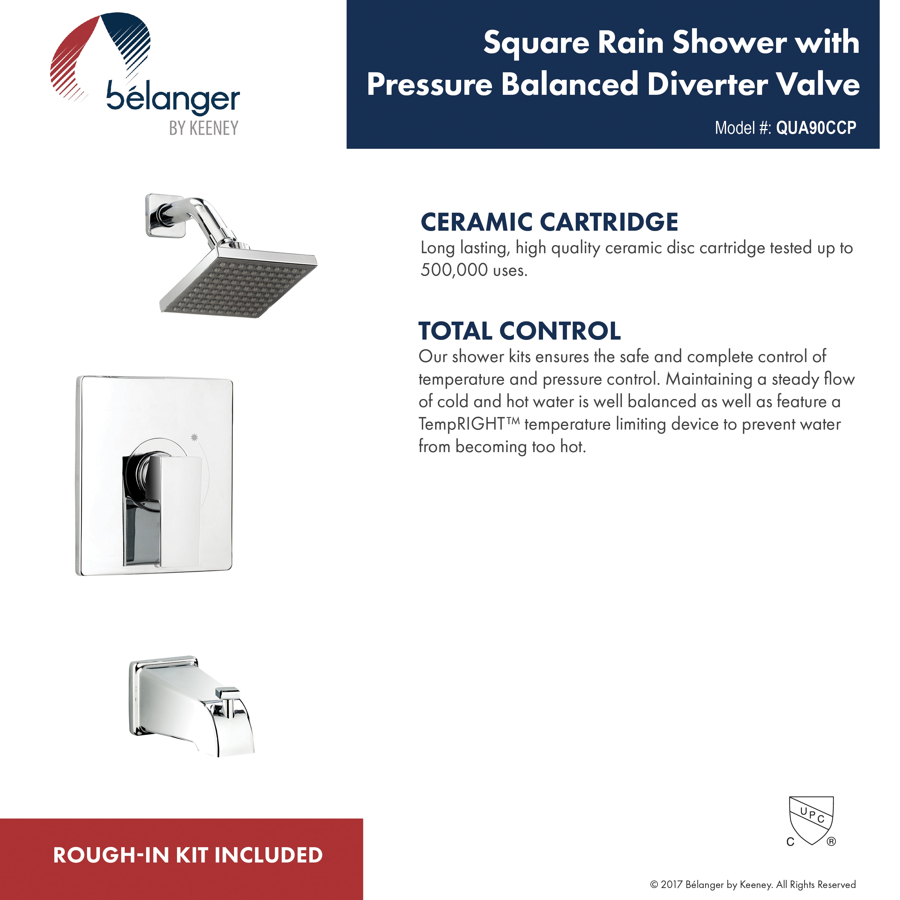 Keeney QUA90CCP Tub-Shower-Faucets - View #6