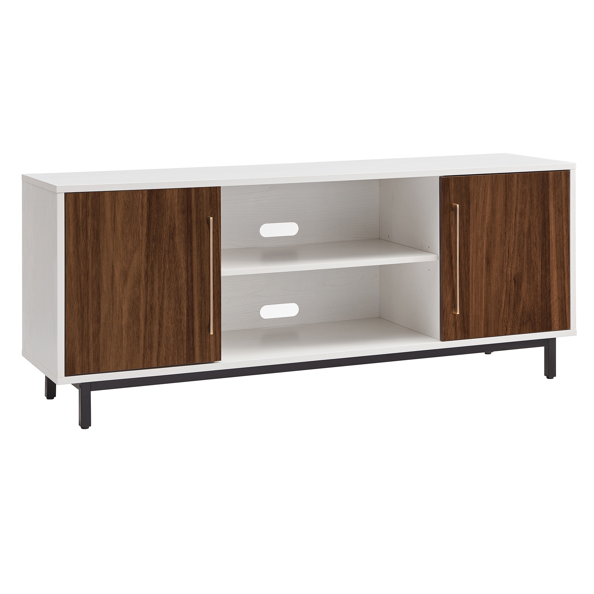 Hailey Home Julian Transitional White Walnut Tv Stand