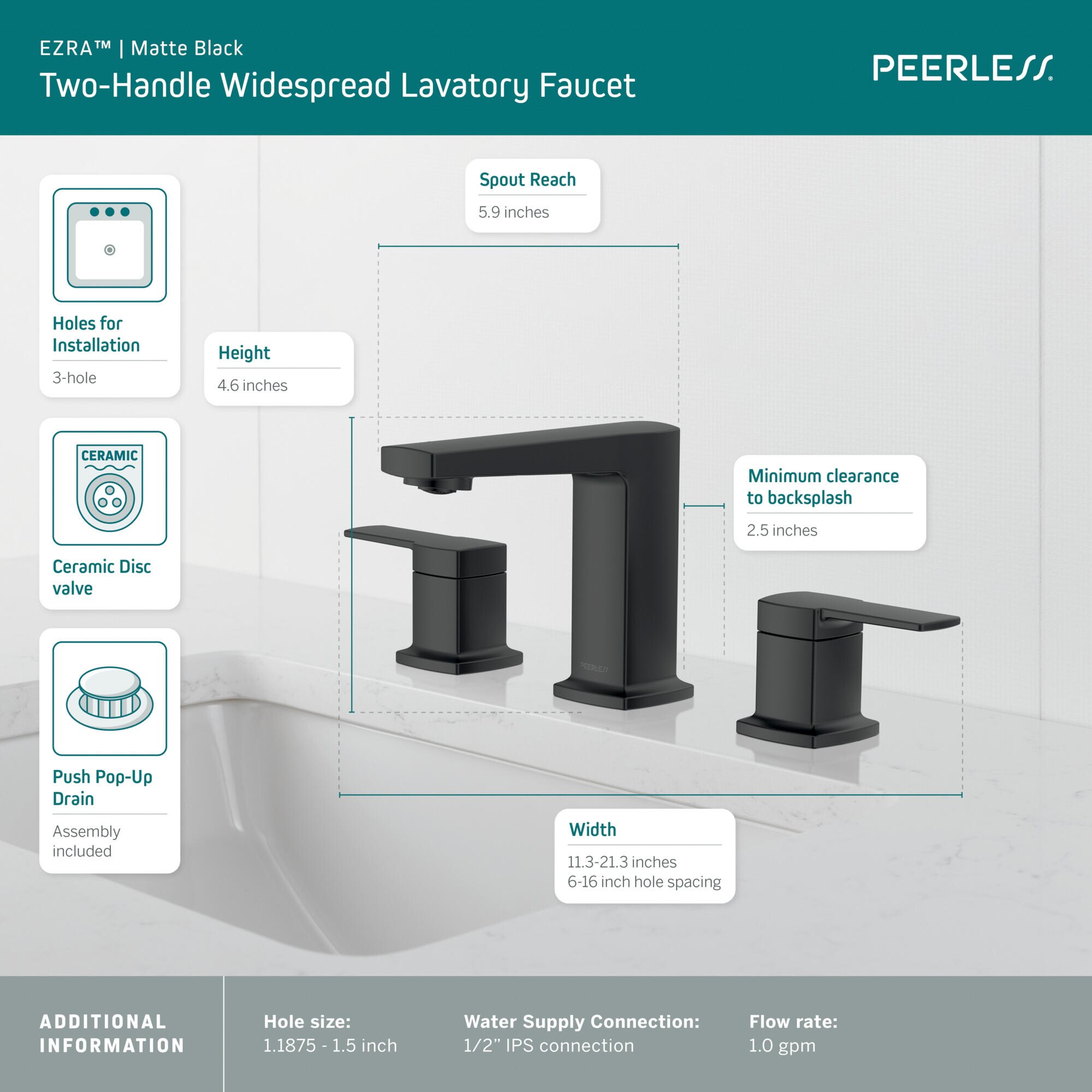 Peerless P3571LF-BL Lavatory-Faucets - View #3