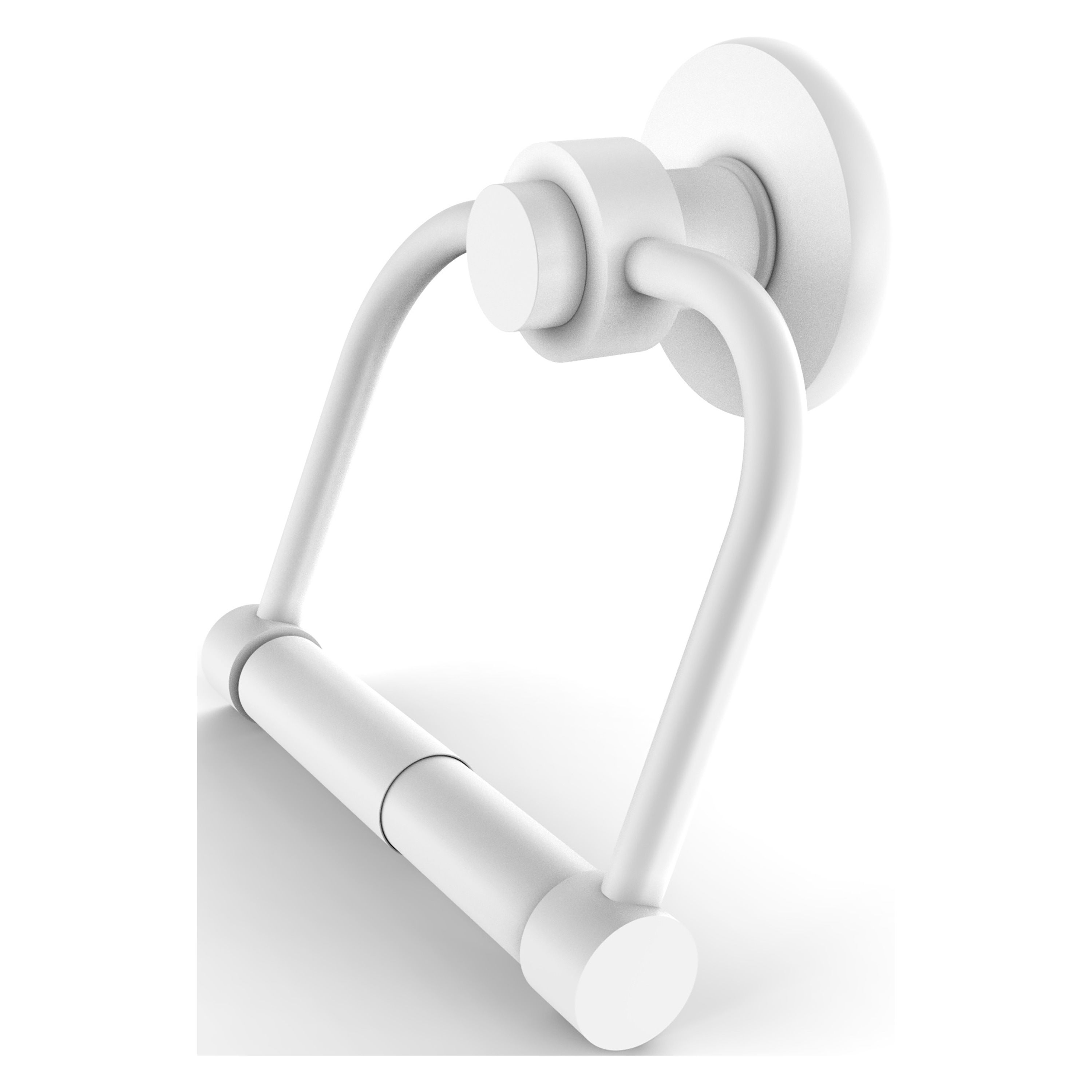 Allied Brass 924-WHM Mercury Matte White Wall mount Double post Toilet Paper Holder 1 -Rolls with Storage