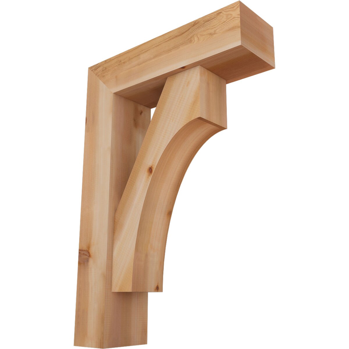 Ekena Millwork 1464481 Westlake Block Smooth Bracket with Offset Brace 7-1/2-in x 26-in x 38-in Western red cedar Brown Wood Standard bracket