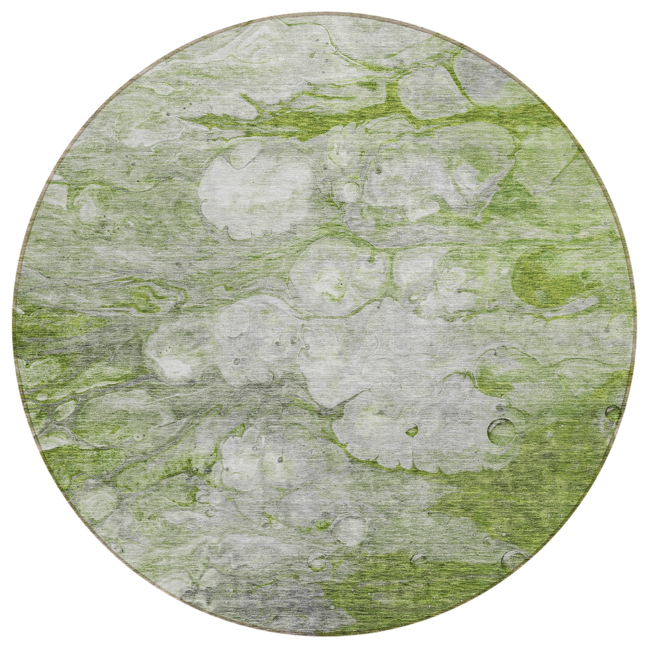 Addison Rugs ACN698OL8RO Chantille ACN698OL 8 x 8 (ft) Polyester Olive Round Indoor/Outdoor Geometric Machine washable Area rug