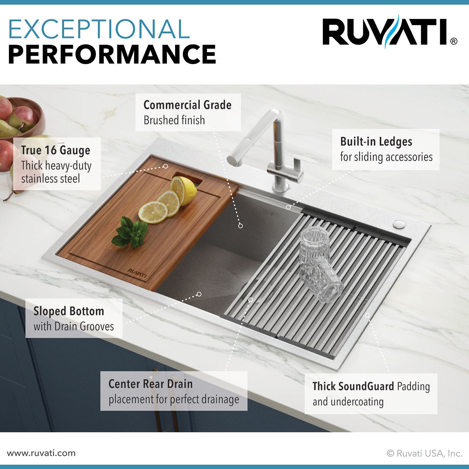 Ruvati RVH8003 Kitchen-Sinks - View #7