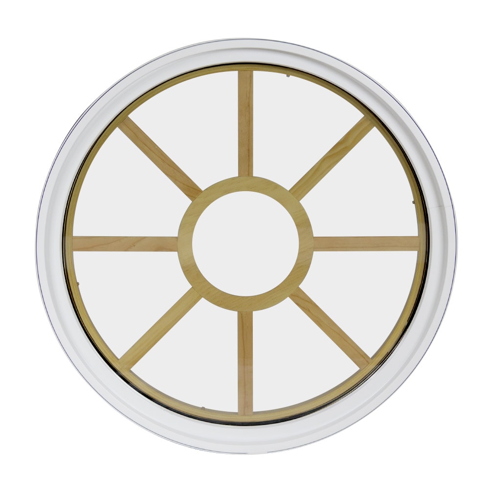 FrontLine Bldg. Products 2424RD49LIG2TWH 24-in x 24-in White Round Accent Window with Grids