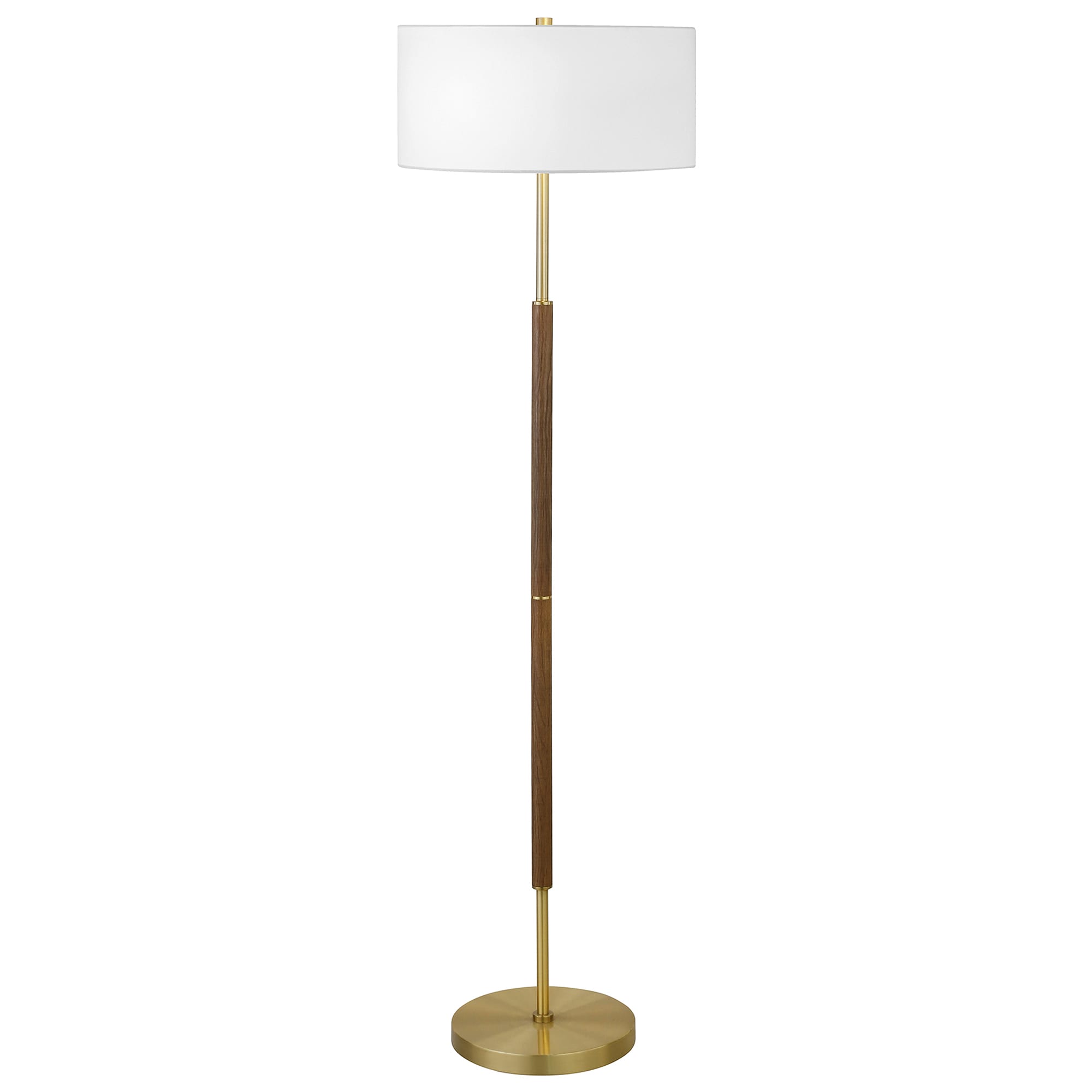 Rustic Oak and Brass Smart 61.5" Adjustable Floor Lamp