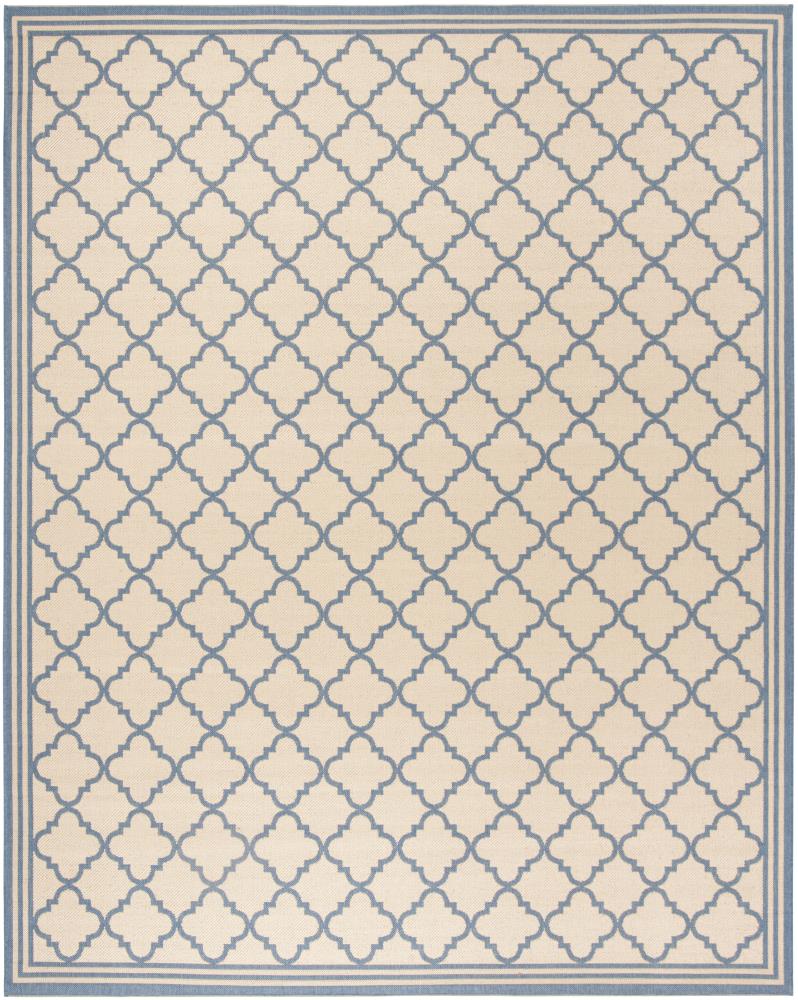 Safavieh LND121N-9 Linden Lattice 9 x 12 (ft) Loomed Polypropylene Cream/Blue Rectangular Indoor Trellis Coastal Area rug