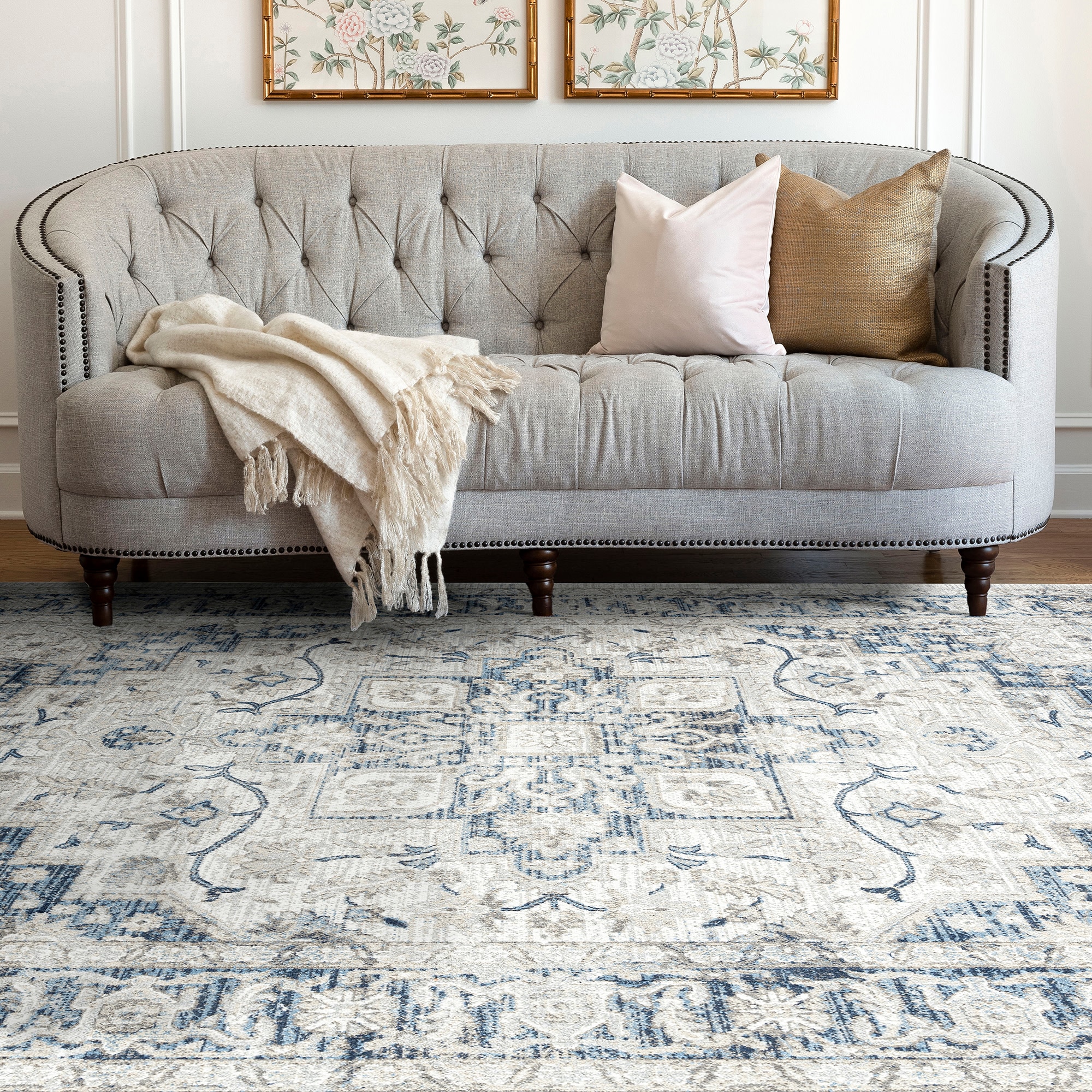 Palazzo 5' x 8' Gray Synthetic Modern Rectangular Rug