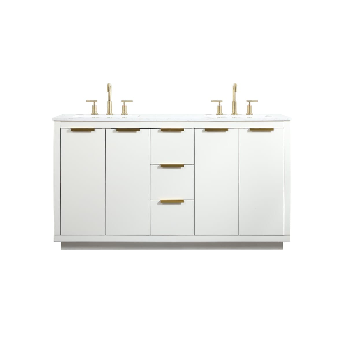 Simply Living Home Benton 60 inch Double Bathroom Vanity in White