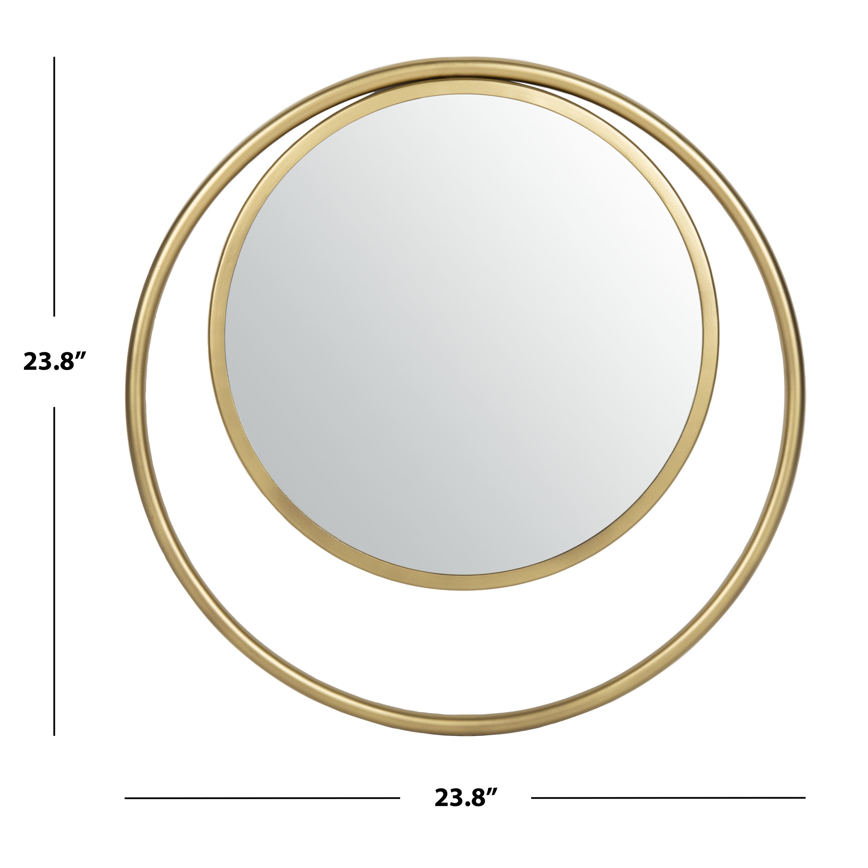 Safavieh Wonder 23.75-in W x 23.75-in H Round Brushed Brass Framed Wall ...