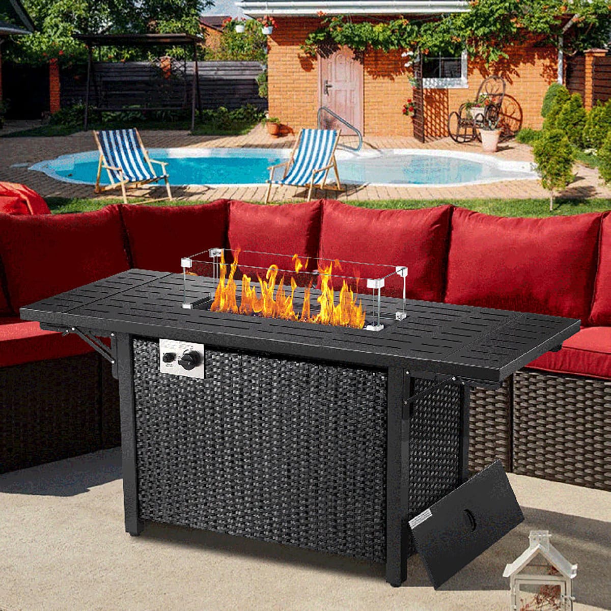 COWSAR 46R55-BLACK Outdoor-Gas-Firepits - View #8