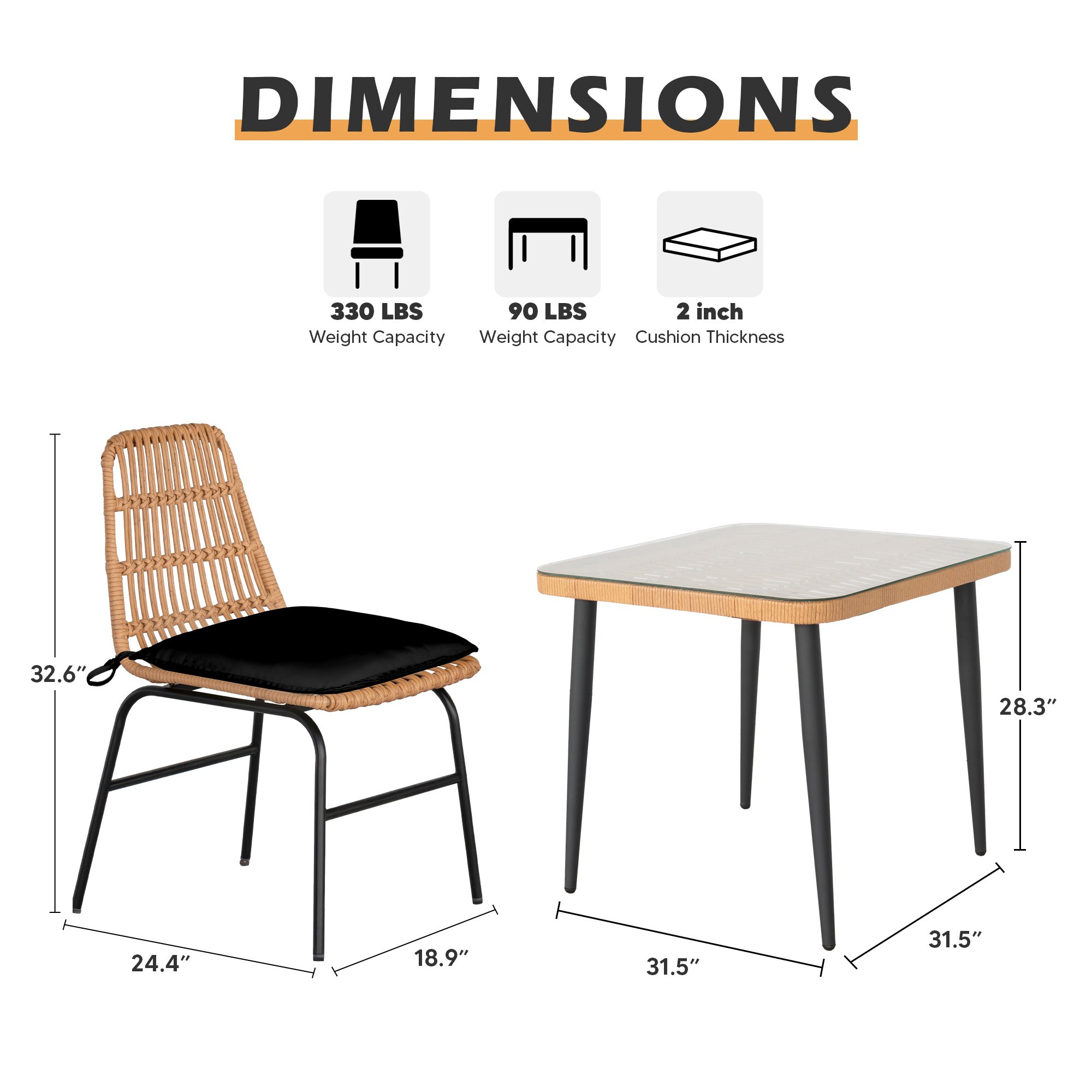 Grearden ZHNF144-BK Patio-Dining-Sets - View #7