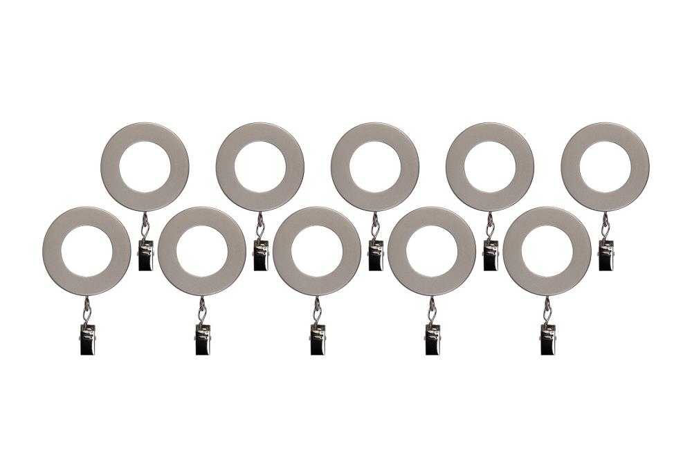 The Haven Collection R77847.AS  10 -Pack 0.067-Inches Antique Silver Steel Curtain ring with clip