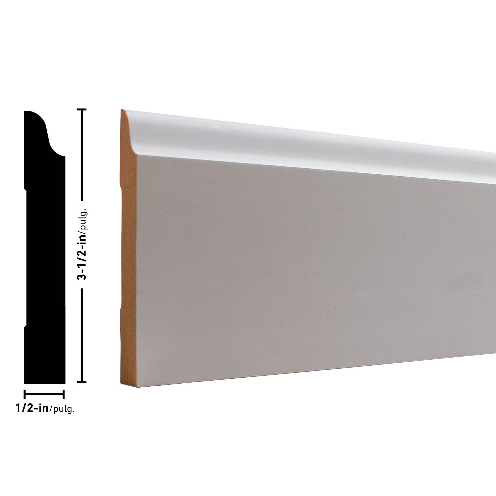 Evertrue 1 2 In X 3 5 In X 12 Ft Primed Mdf Baseboard Moulding In The