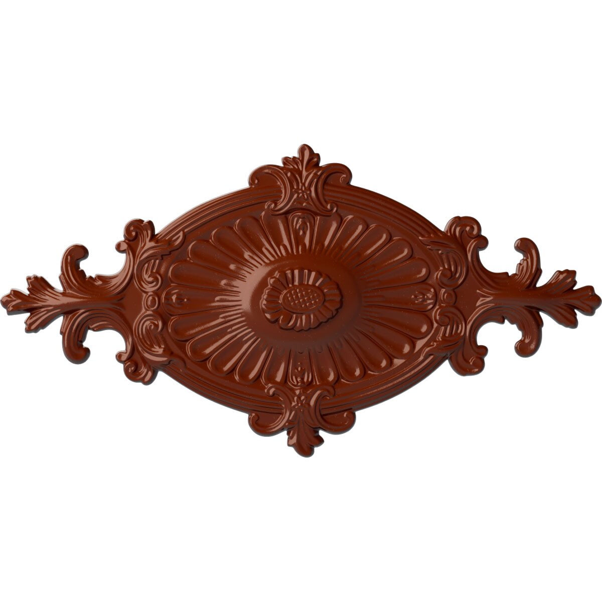 Ekena Millwork CM23RO1FIF Quentin 12.25-in W x 23.5-in L Painted Firebrick Polyurethane Whole Ceiling Medallion