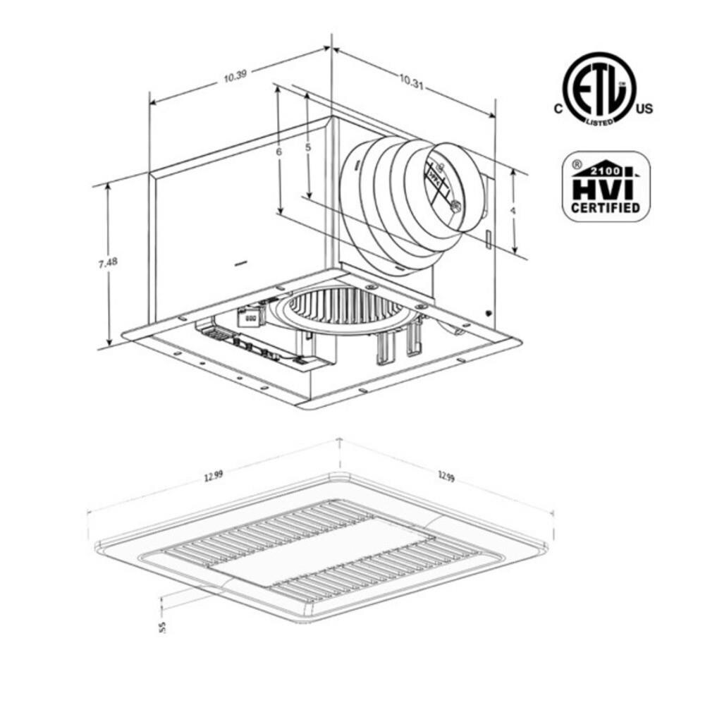 Aero Pure ABF110 L1 W Bath-Fans - View #13