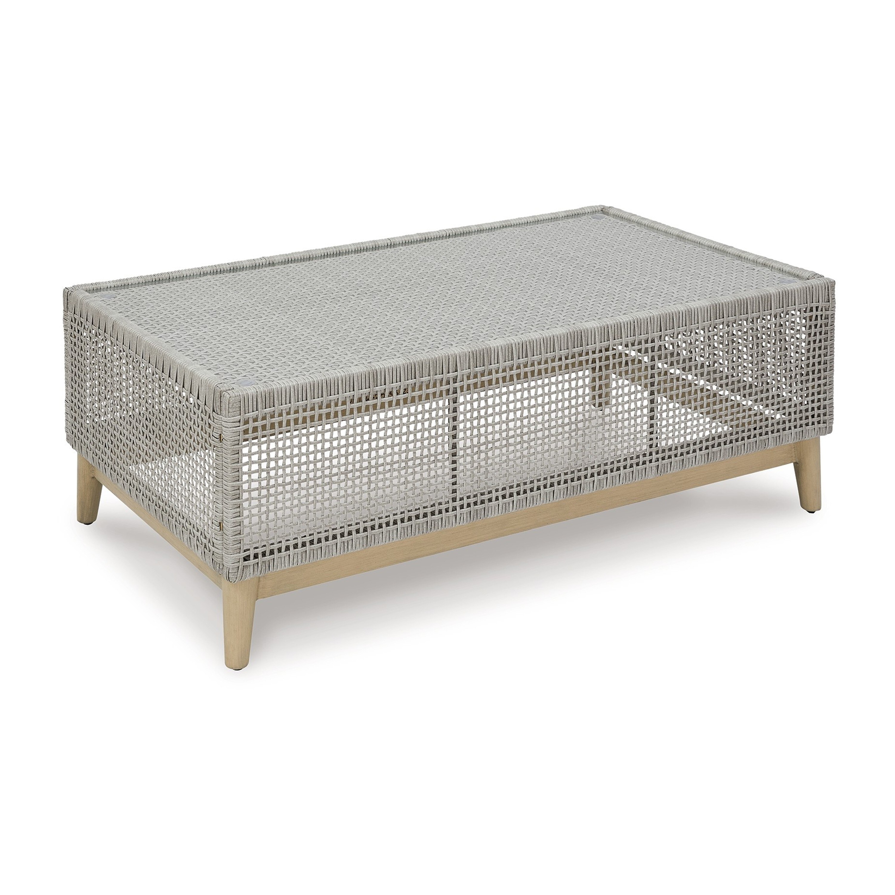 Benzara BM315934 Rectangle Wicker Outdoor Coffee Table 28-in W x 49.88-in L
