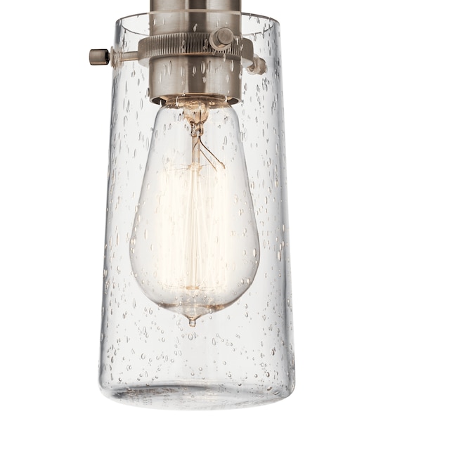 Kichler Braelyn Classic Pewter Modern/Contemporary Seeded Glass Cylinder Pendant Light Kichler Braelyn Classic Pewter Modern/Contemporary Seeded Glass Cylinder Pendant Light