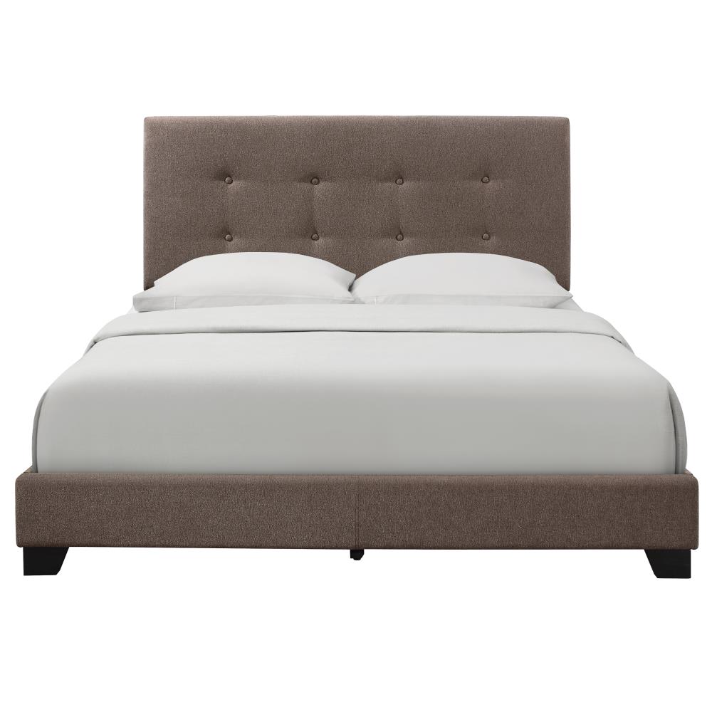 HomeFare DS-D197-291-657 Brown King Wood Upholstered Bed