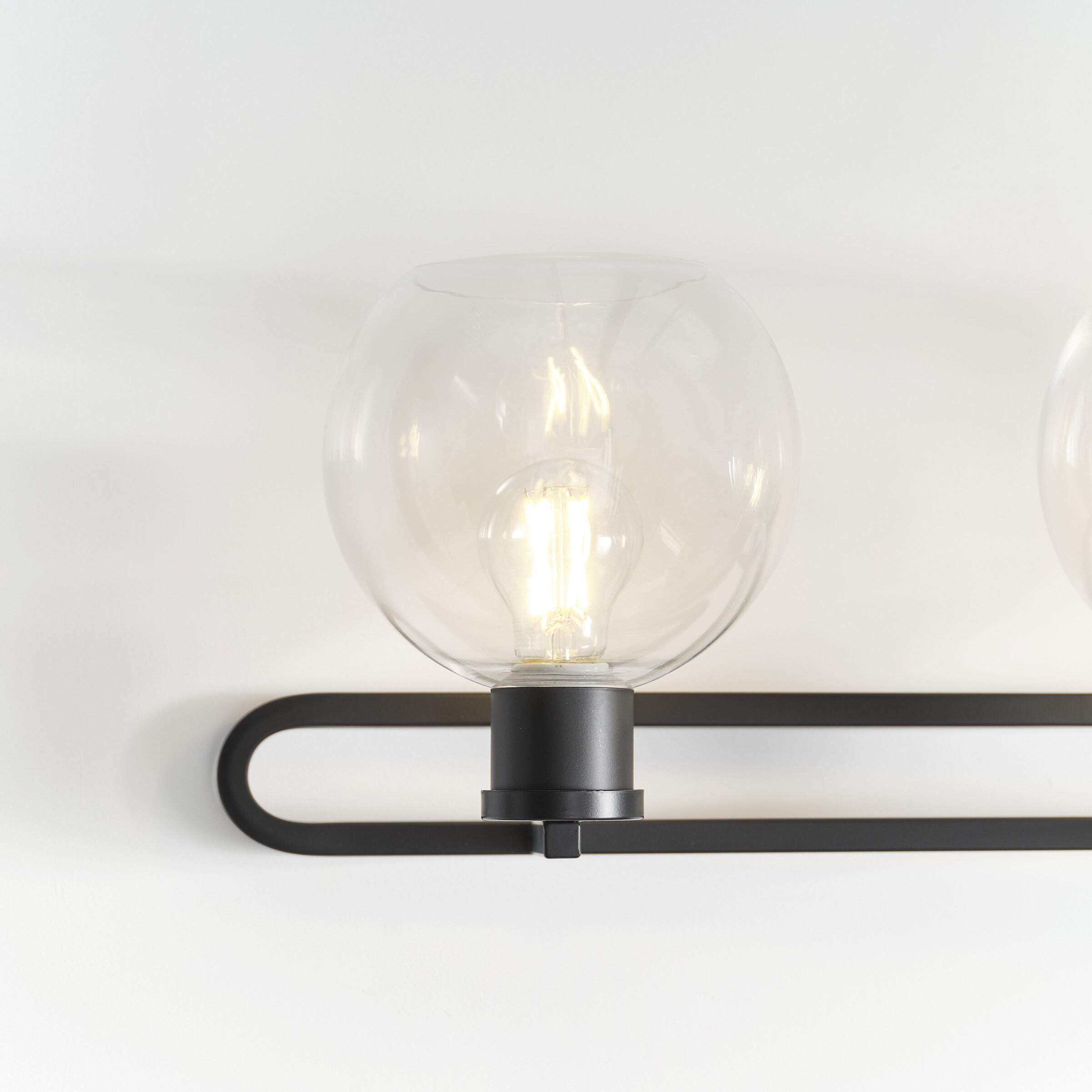 Midnight Black Clear Glass 4-Light Vanity Fixture