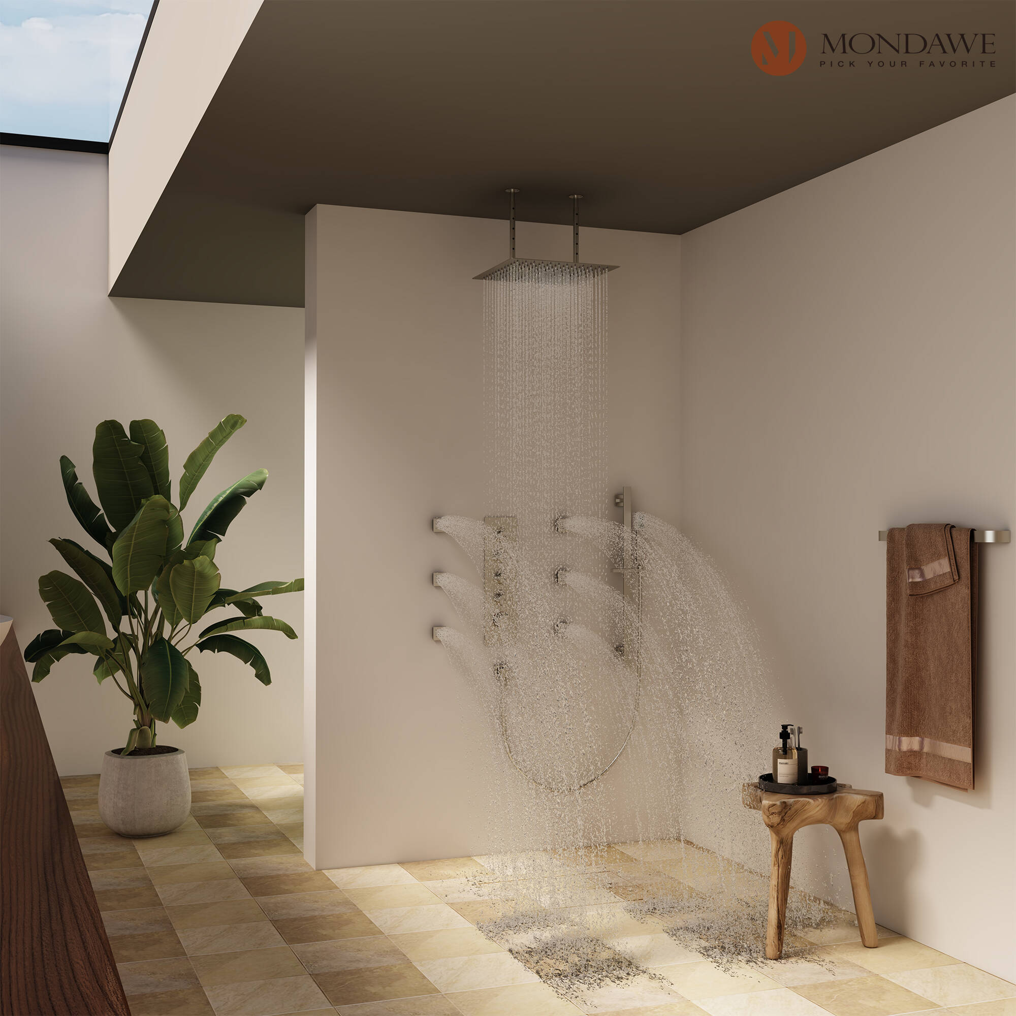 LUCKY ONE MD6076-BN Showerhead-Bar-Panels - View #4