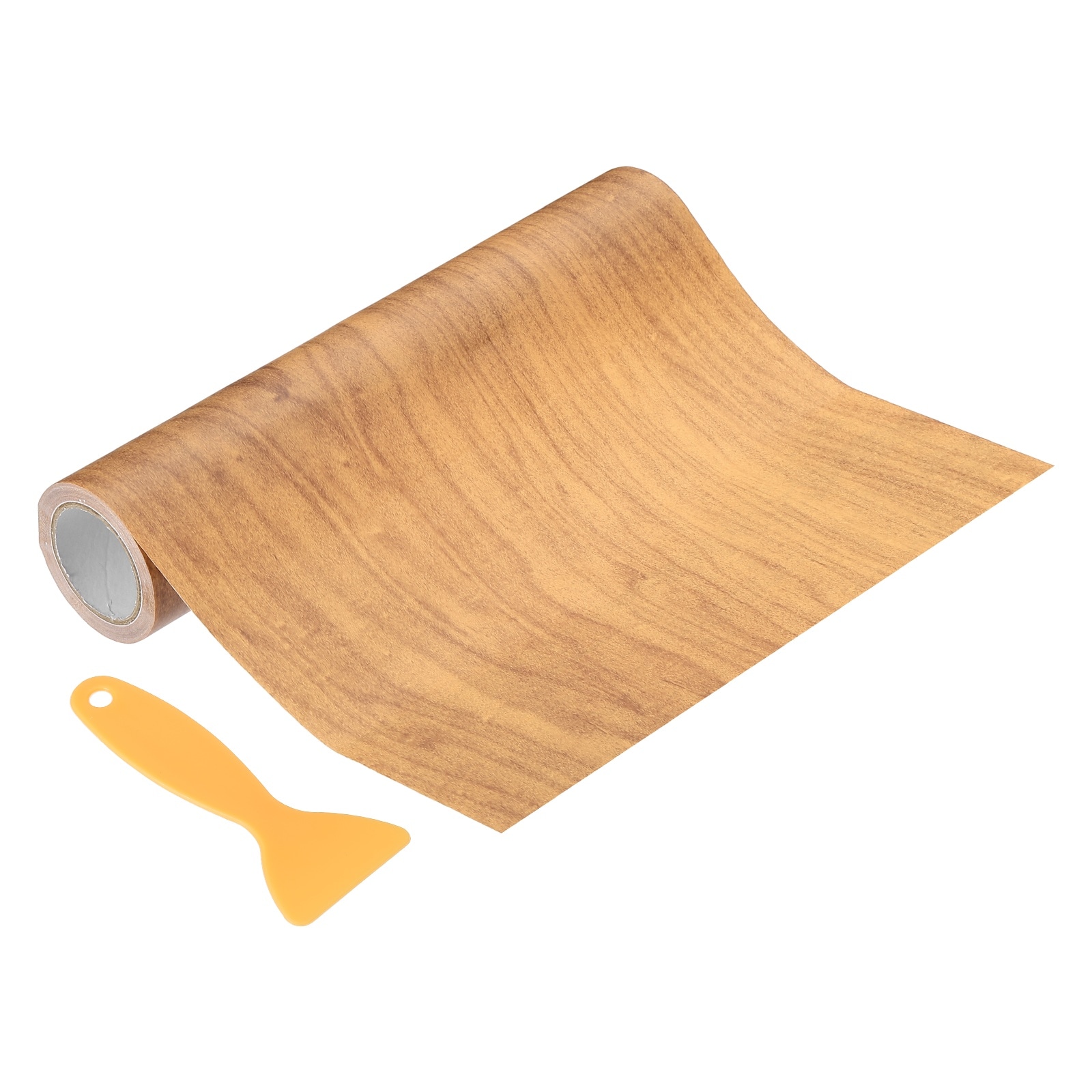 PATIKIL 8InchX30' Self-Adhesive Wood Grain Repair Tape with Scraper Maple Grain Wheat