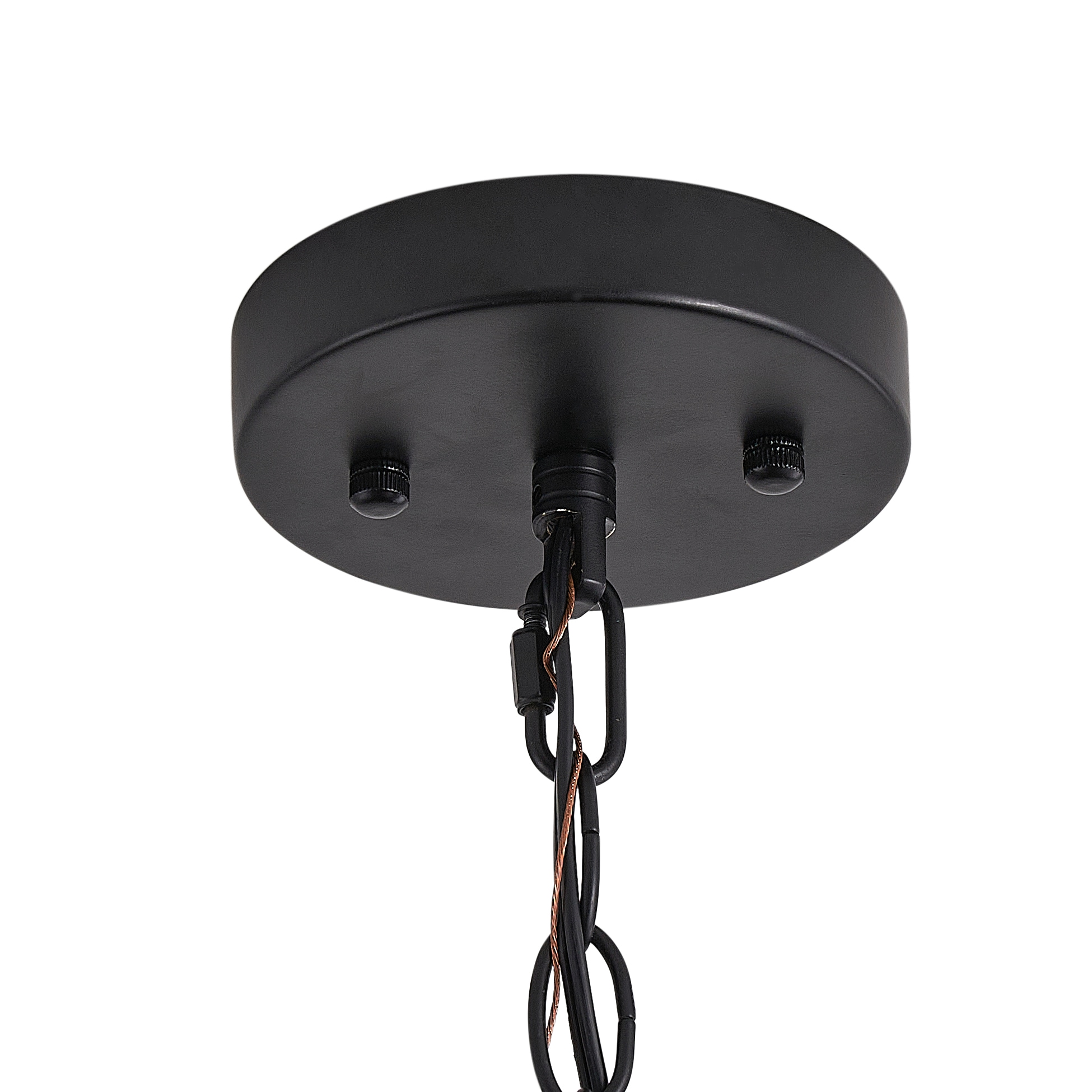 Black Industrial Wagon Wheel Candle Chandelier with Clear Glass Shades