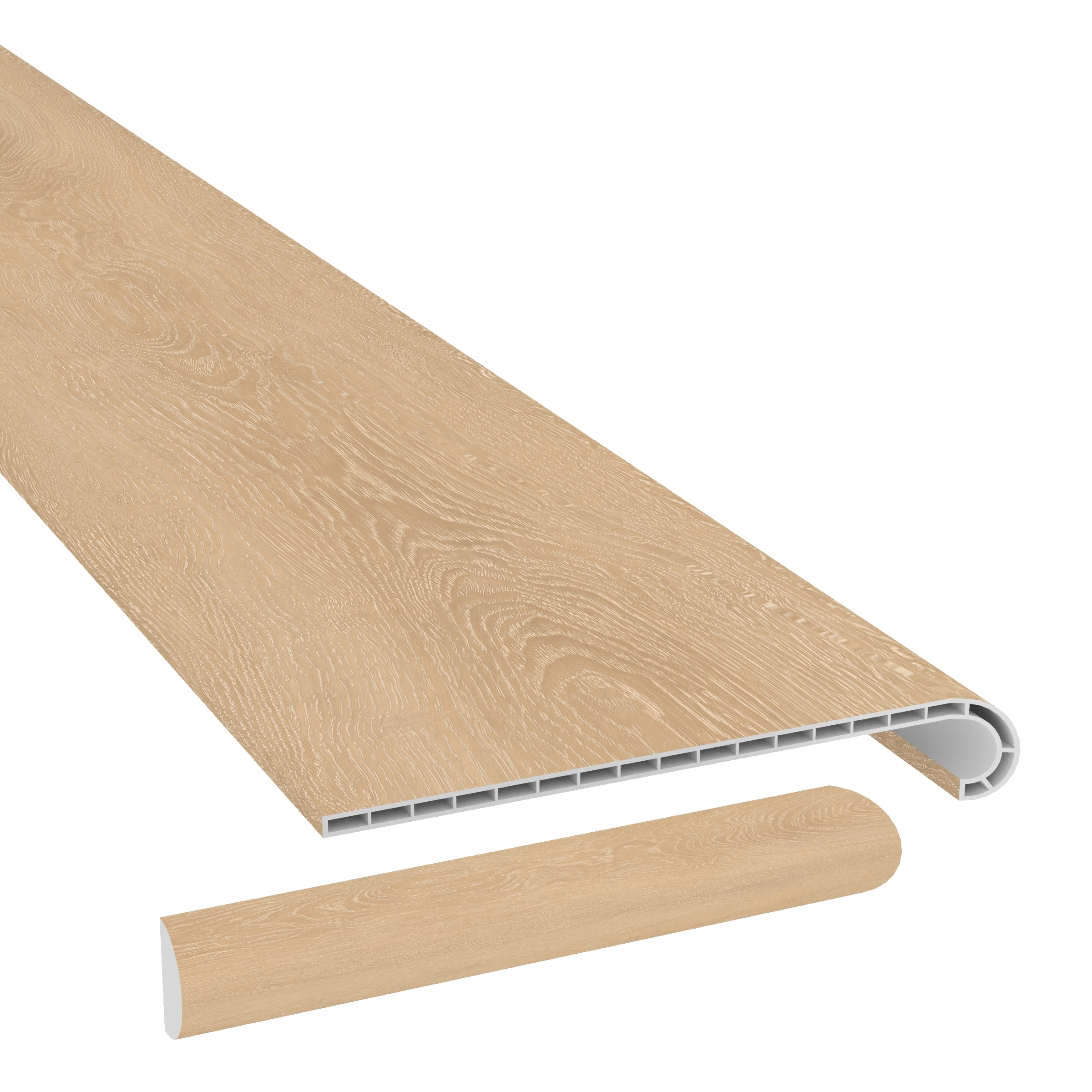 CALI 7904520621 Windansea High Tide 49.8-in x 12.2-in x 1.73-in Sunset Swell Vinyl Reversible return Bullnose Stair Tread