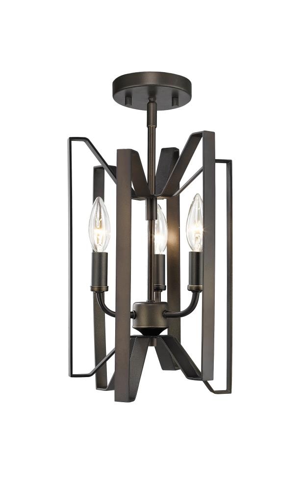 Z-Lite 4000SF-BRZ Marsala 1 -Light 9-in Matte Bronze Semi Flush Mount Light