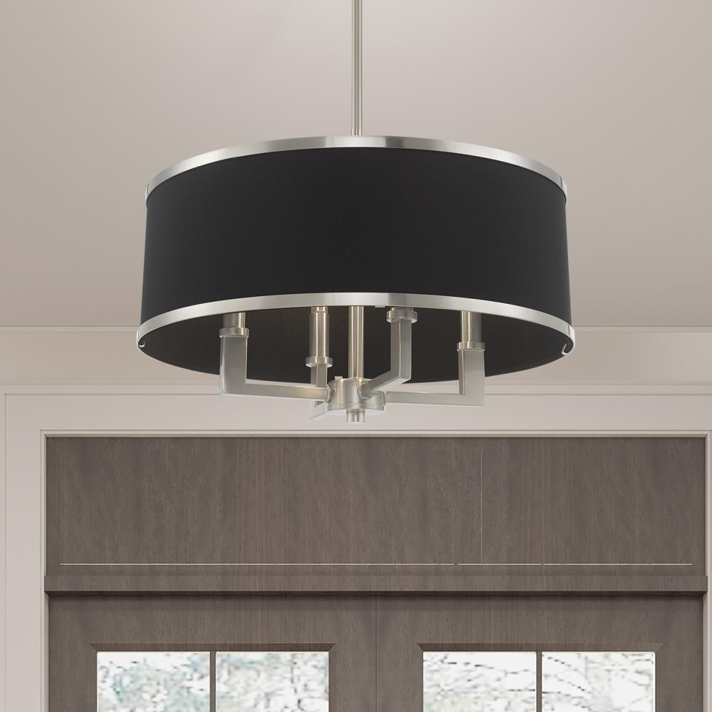 Brushed Nickel 4-Light Indoor/Outdoor Drum Chandelier