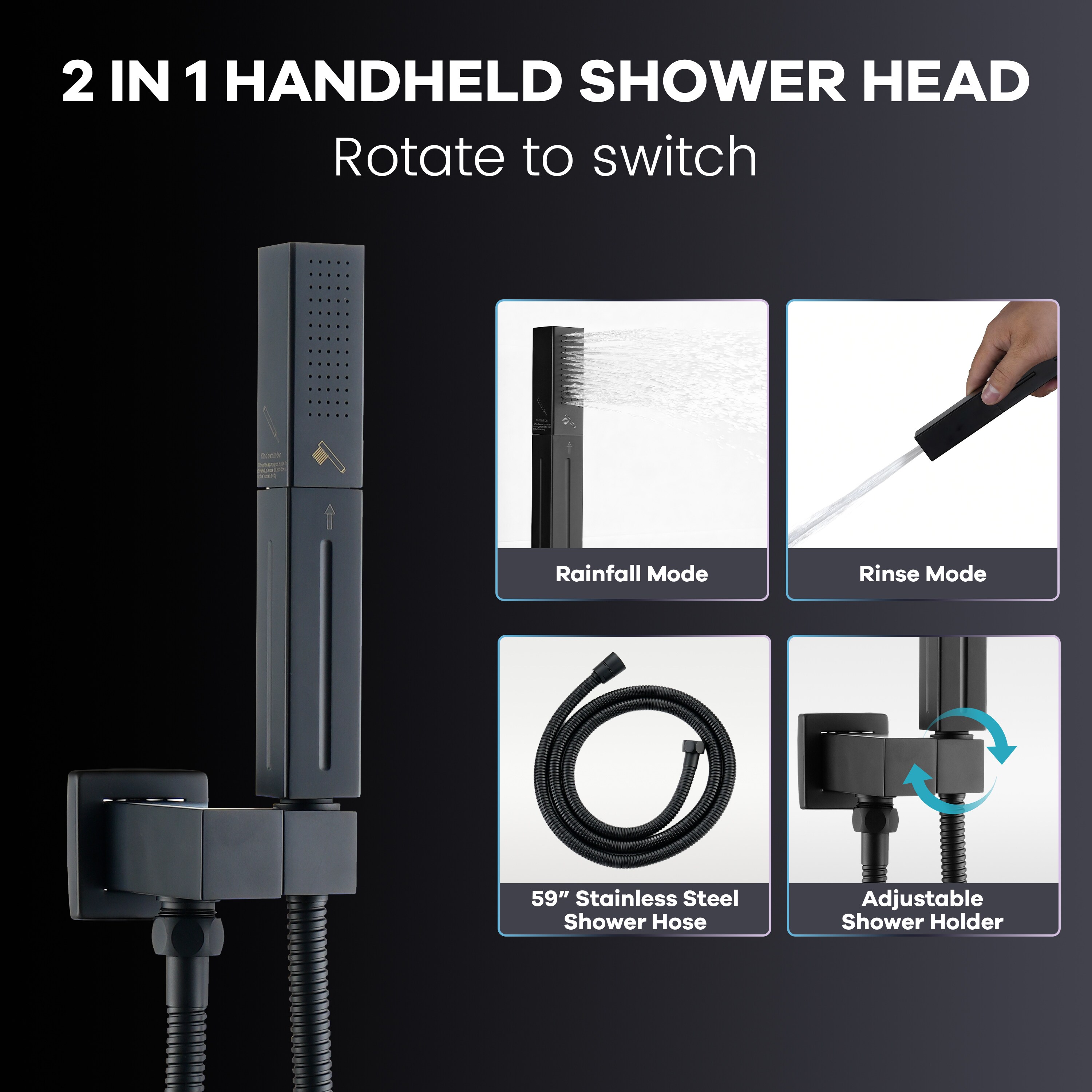 CASAINC WE-SS09MB Showerhead-Bar-Panels - View #7