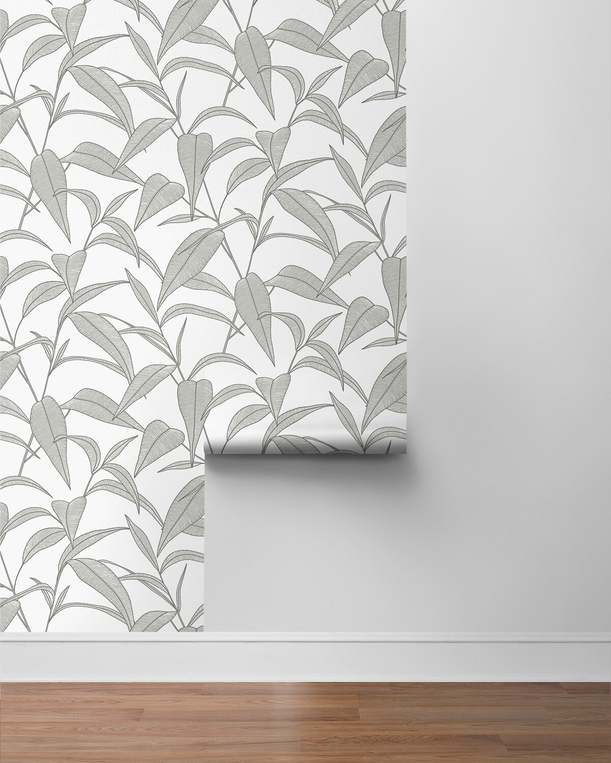 Greystone Pinstripe Leaf Trail Self-Adhesive Vinyl Wallpaper Roll
