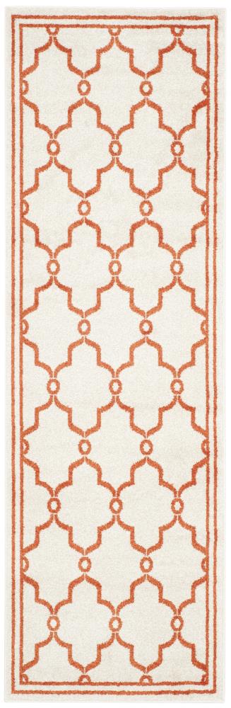 Safavieh AMT414F-211 Marion 2 x 11 (ft) Loomed Polypropylene Beige/Orange Rectangular Indoor/Outdoor Trellis Runner rug