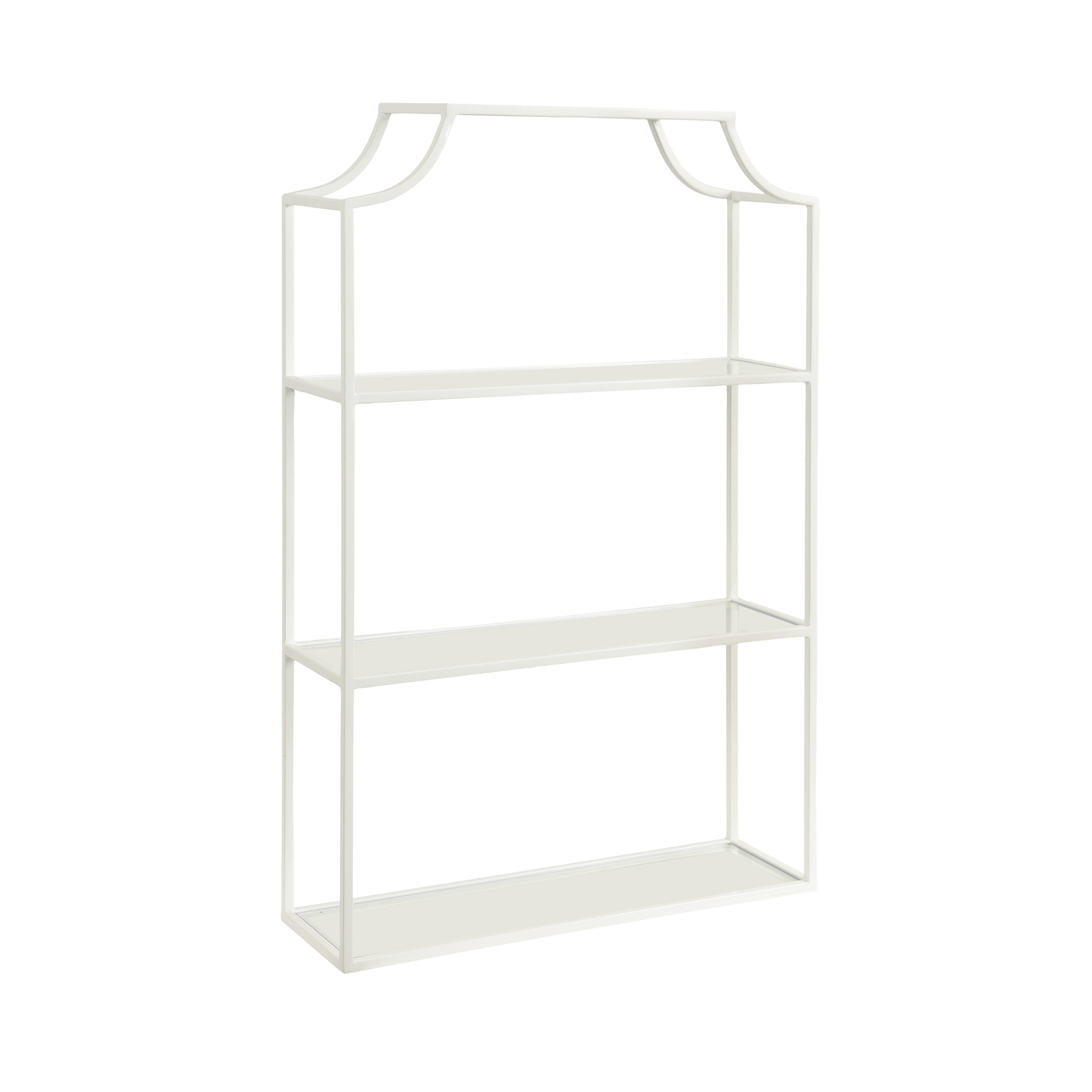 Kate and Laurel 227738 20.25-in L x 6.00-in D x 30.00-in H White Metal Rectangular Tiered shelf 2 Decorative Shelves