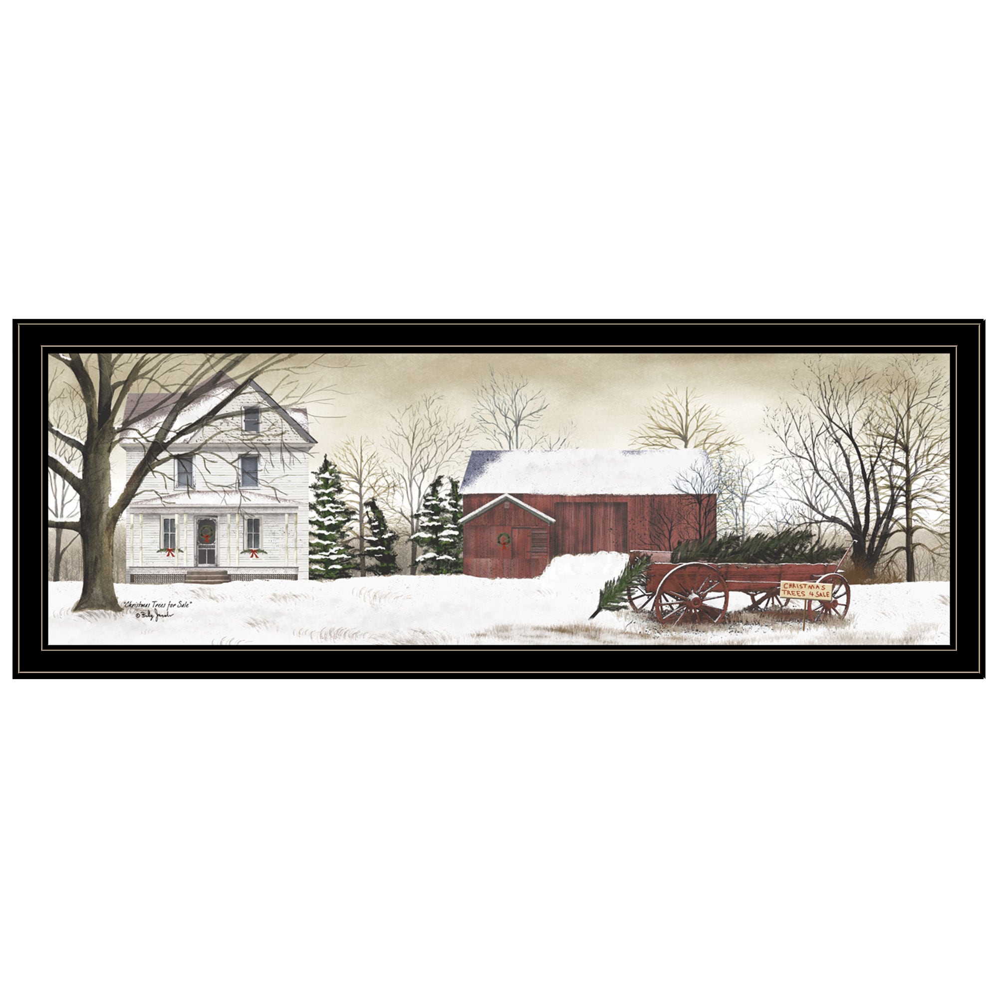 LOVMOR Christmas Trees for Sale Billy Jacobs Ready to Hang Framed Print White Frame