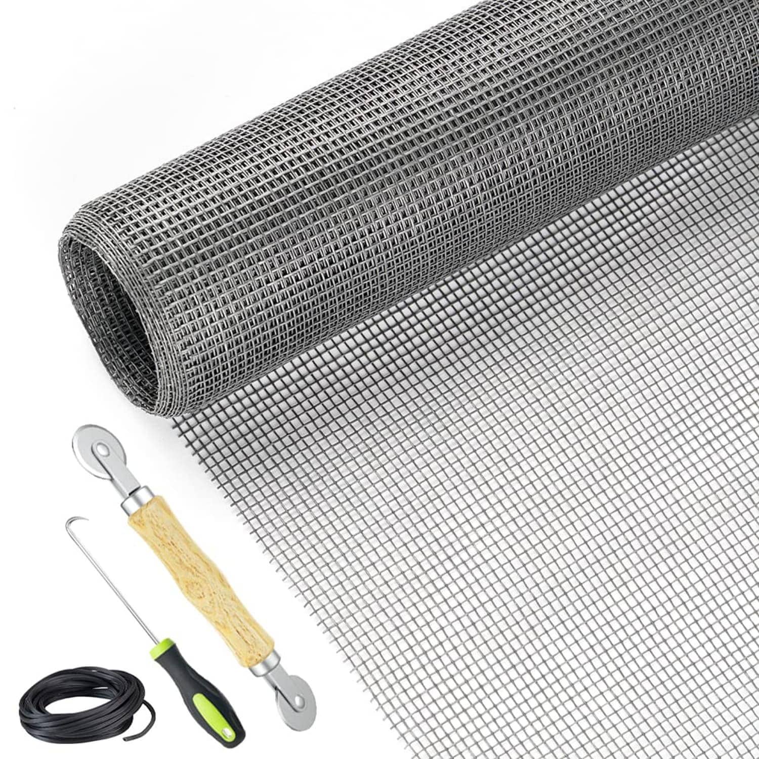 OGETFUUR Window Screen Repair Kit with 36-in x 90-in Window Screens Mesh Rolling Tool and Screen Retainer Spline for Window #L5ZQYA807WST07