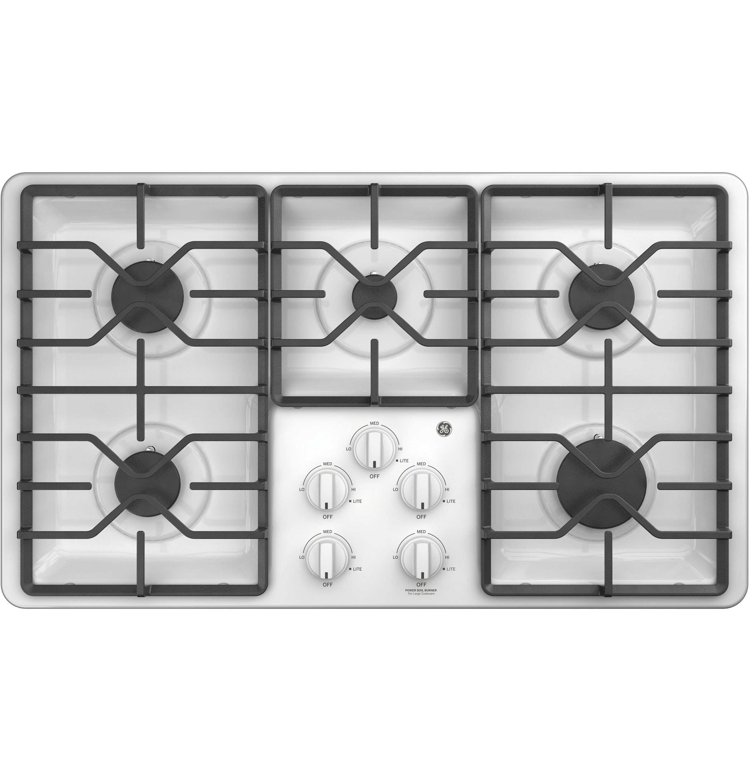 GE JGP3036DLWW 36-in 5 burners White Gas Cooktop