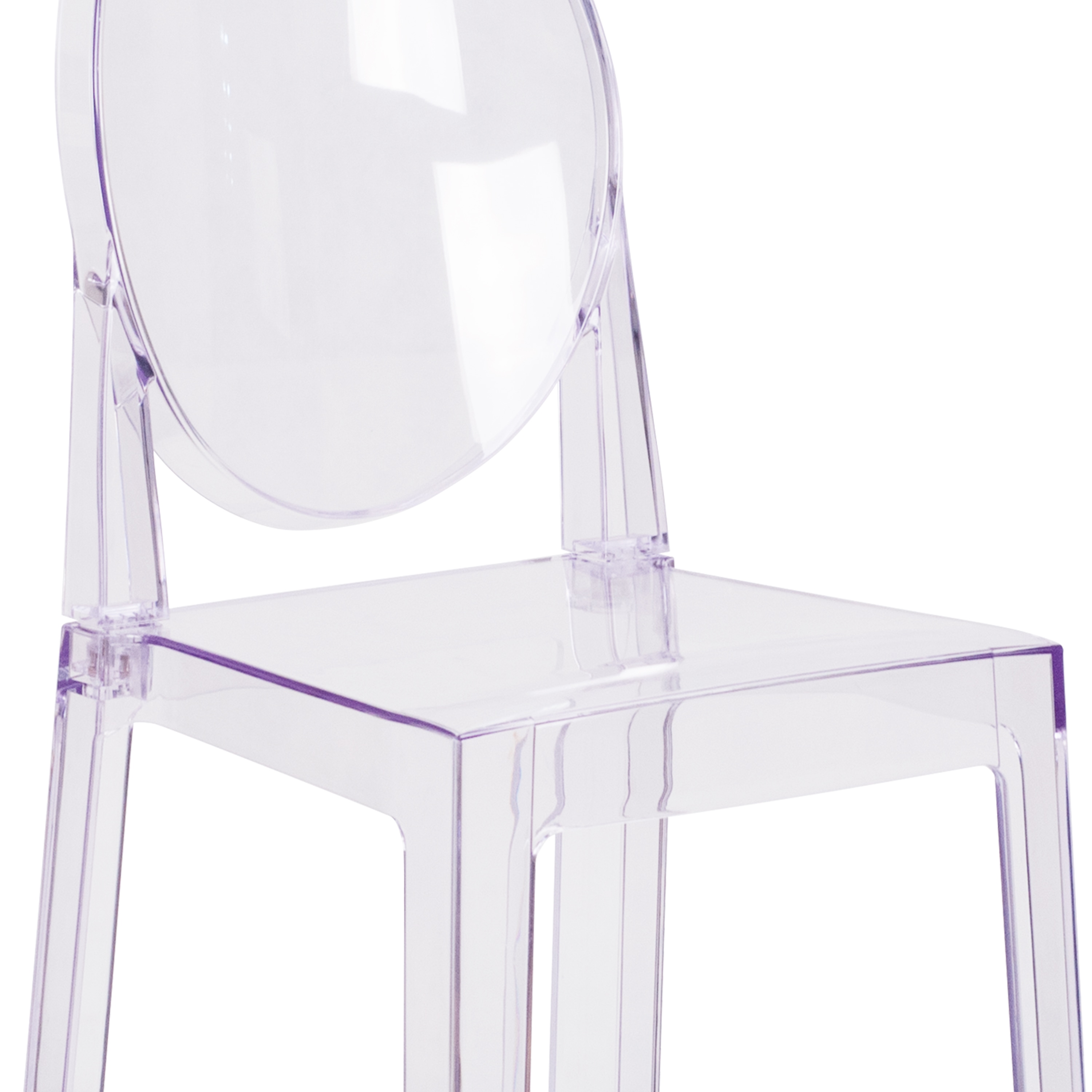 Transparent Crystal Oval Back Counter Stool