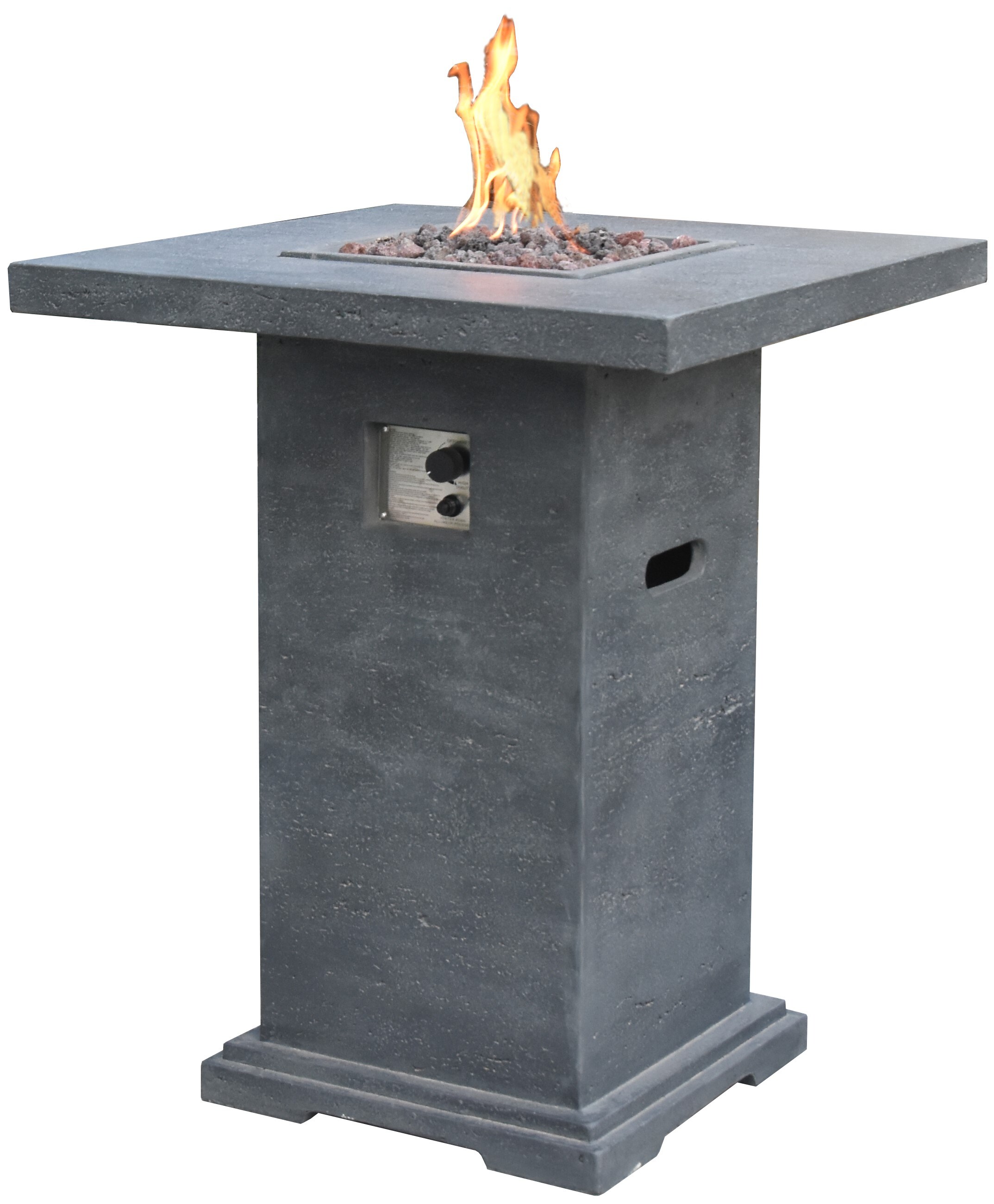 Elementi OFG221-DGLP Montreal 34-in x 2-in Grey Concrete Fire Pit Kit