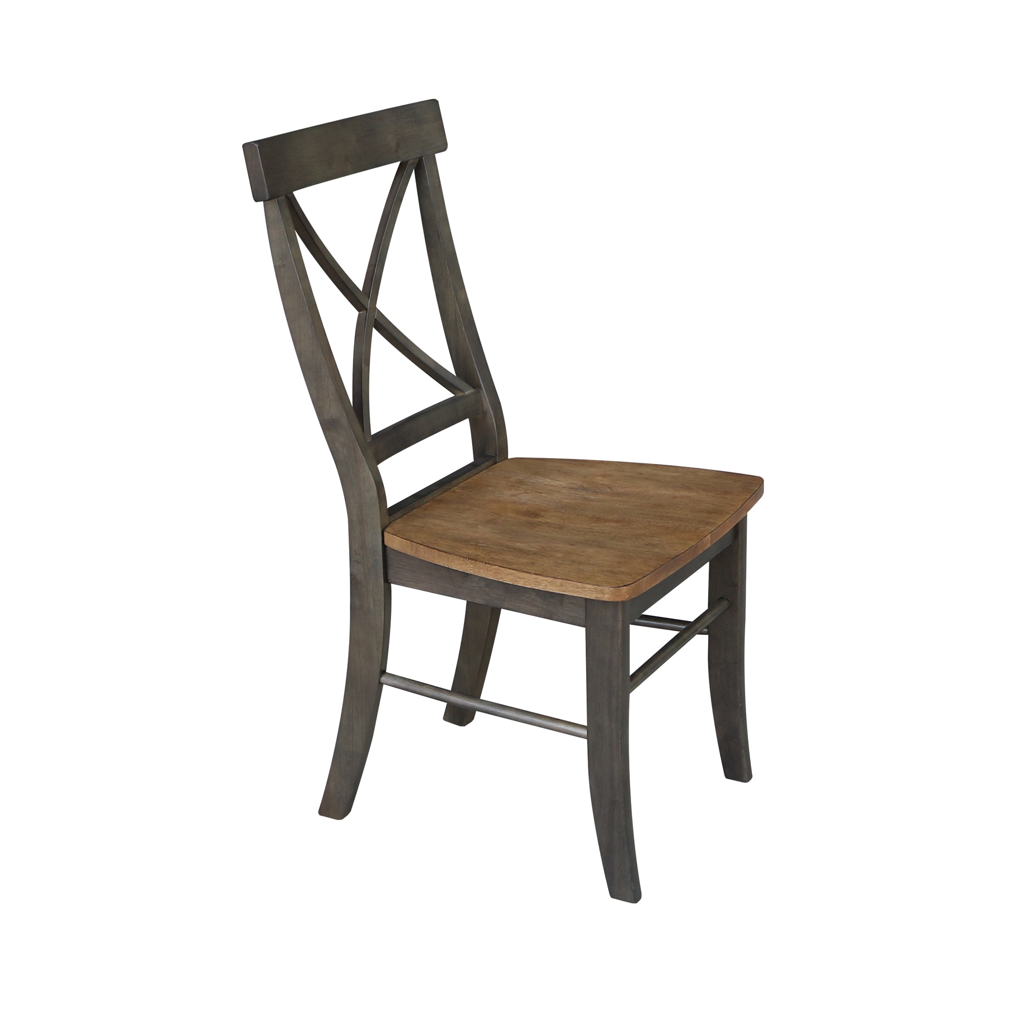 Black Cross Back Solid Wood Side Chair Set