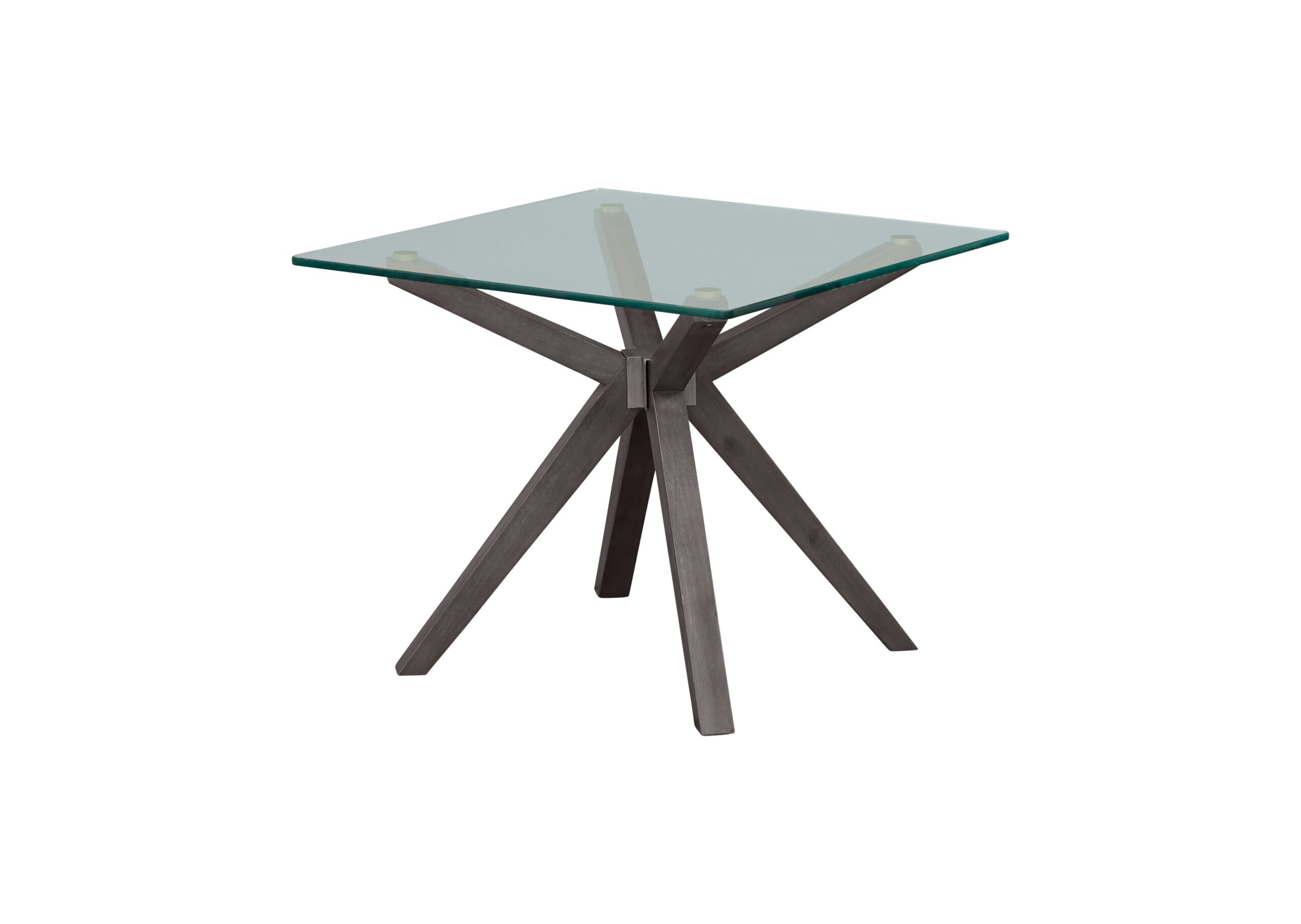 Unique Furniture LW-45263460 23.62-in W x 19.61-in H Grey/Pewter Glass Modern End Table Assembly Required