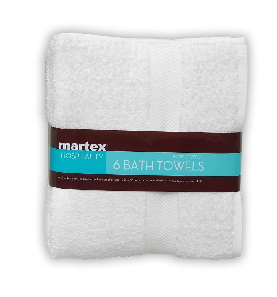 WestPoint Home White Cotton Bath Towel Set (Martex Commercial Towel Set) at