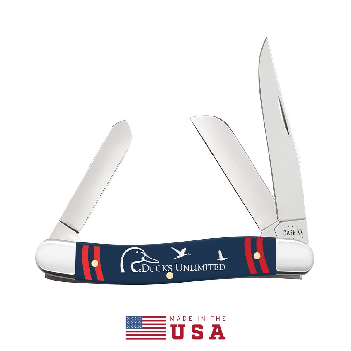 Case Cutlery FI17529 Ducks Unlimited Blue Synthetic Medium Stockman