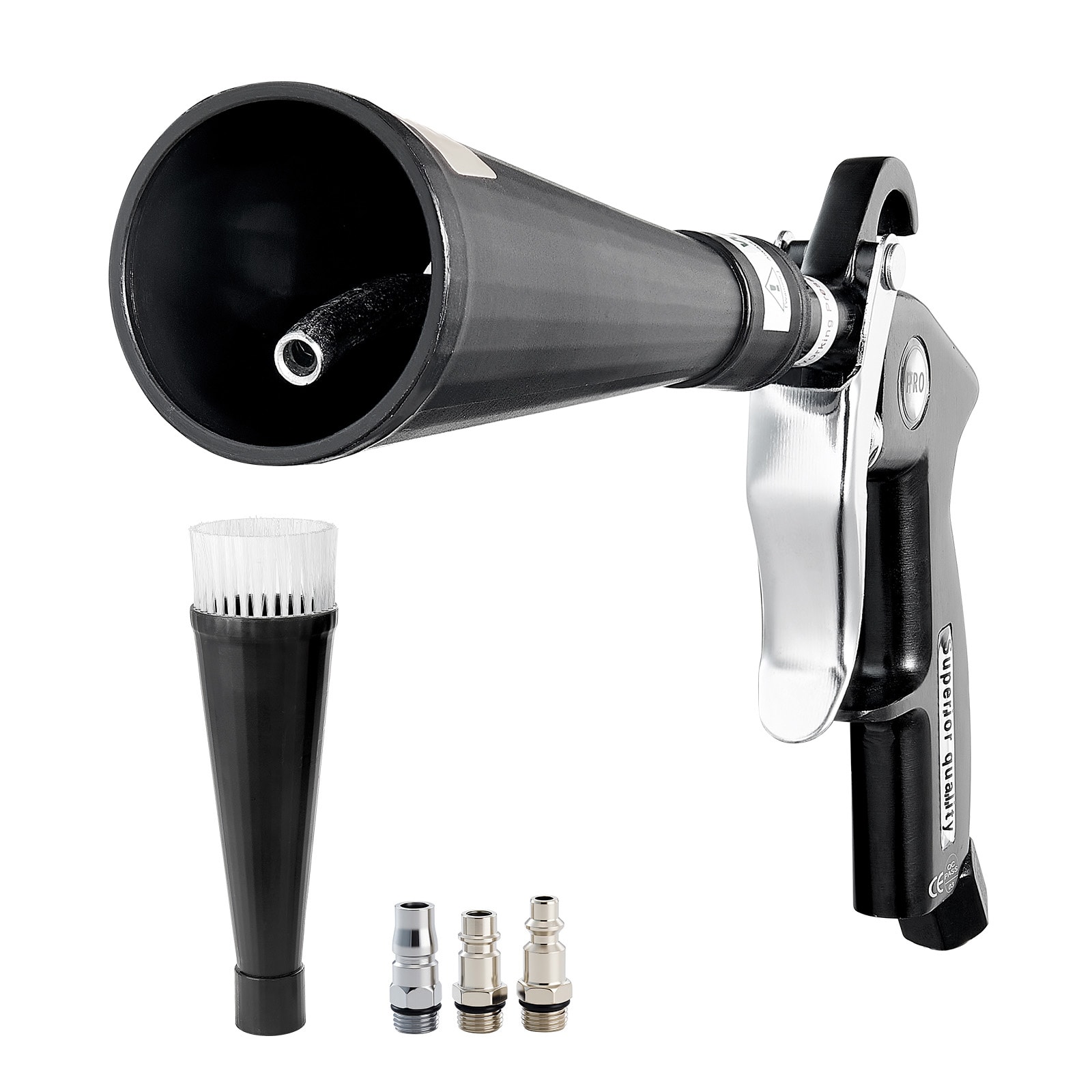GIVIMO High-Pressure Car Cleaning Gun 80-160-PSI Air Blow Gun with 360-Degree Rotating Nozzle Brush and Blow Tips for 1/4-in NPT Air Compressor Detailing Kit