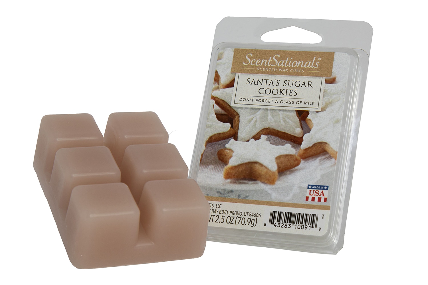 ScentSationals Santa's Sugar Cookies 2.5 Oz Scented Fragrant Wax Melts- 4  Pack at
