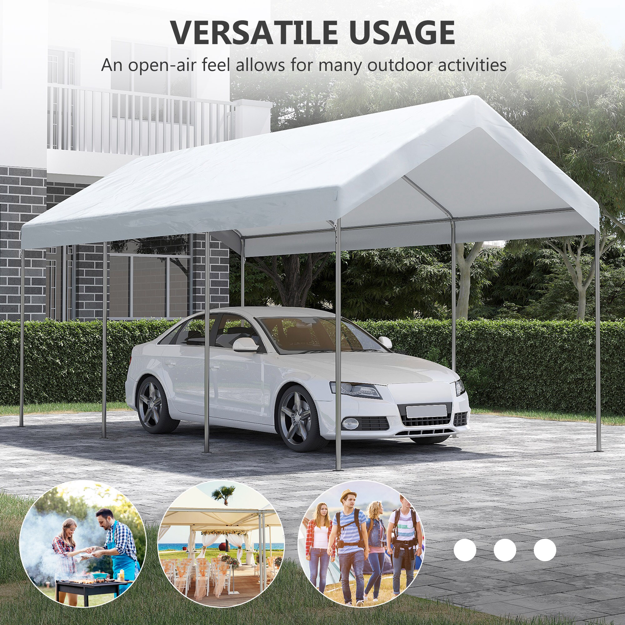Outsunny 84C-386V00WT Carport-Covers - View #6