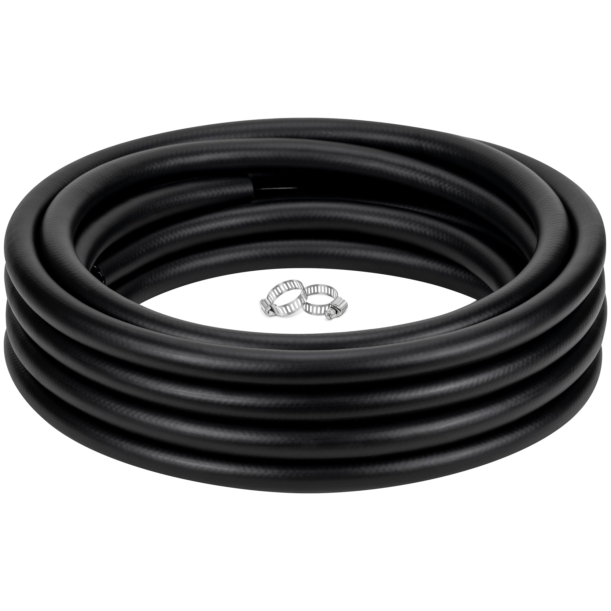 Vrbgify  Black Reinforced Vinyl Tubing One inch id by Ten ft Flexible PVC Braided Hybrid Hose High Pressure Thick Water Line Tubing with Two